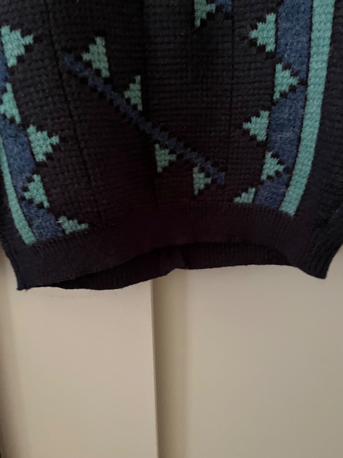 Camela Vintage Cardigan Wool Acylic Blend 80s teal and blues Rage Gorgeous Rare