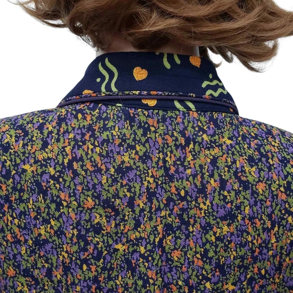 Vintage 90’s Marsha Brander for COMPONIX Abstract Floral Top Made in USA 10