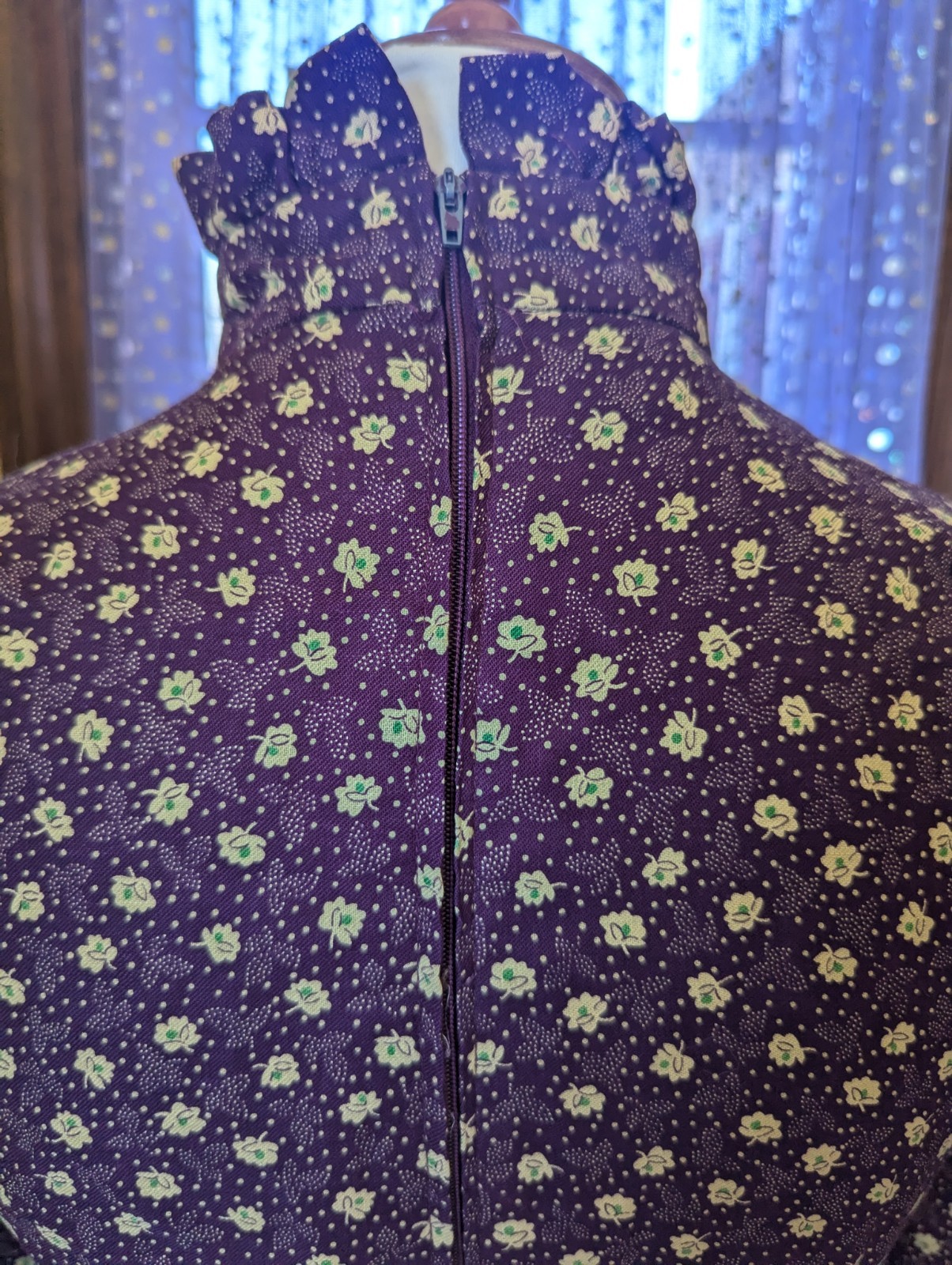 Vintage 70’s Young Edwardian By Arpeja Plum Purple Puff Juliet Sleeves Dress XS