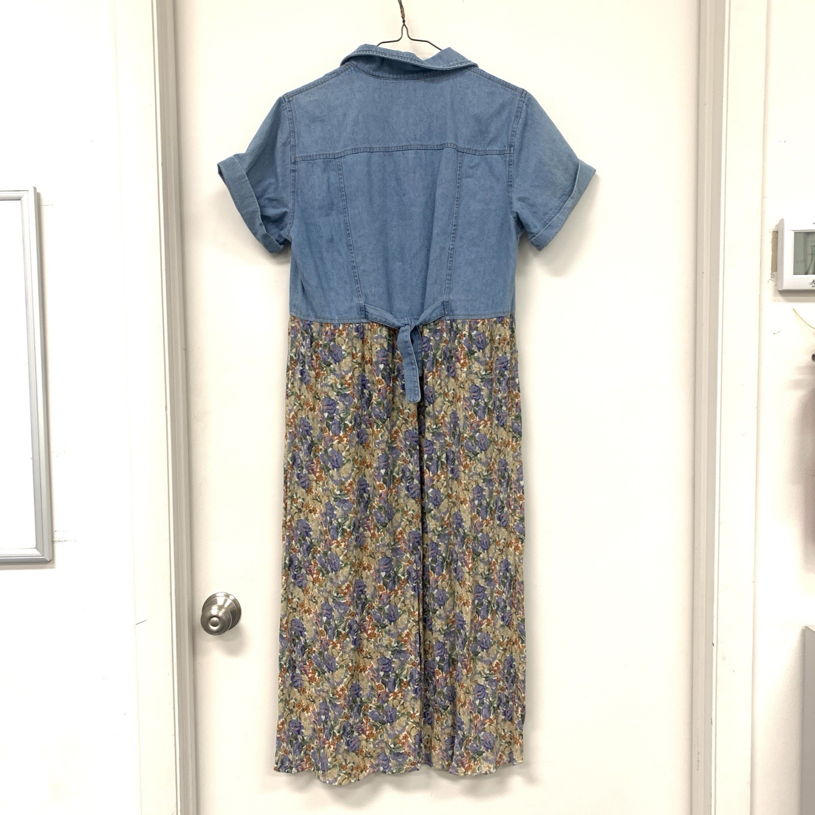 Vintage Darian Cottagecore Shelf Dress Size 10 Denim Top Rayon Bottom