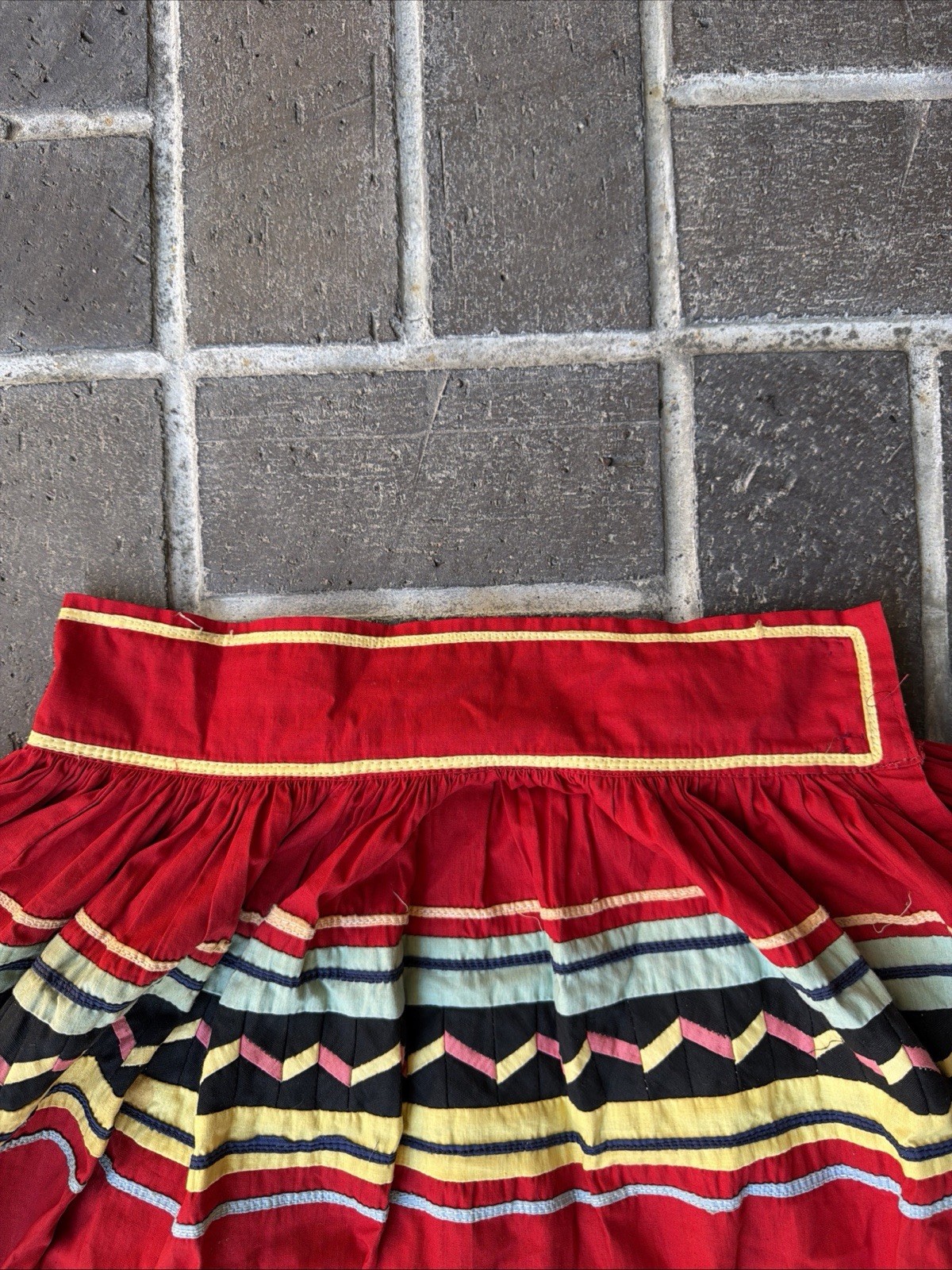 Vintage Seminole Native American Authentic Rare Patchwork Skirt 1950s 40s