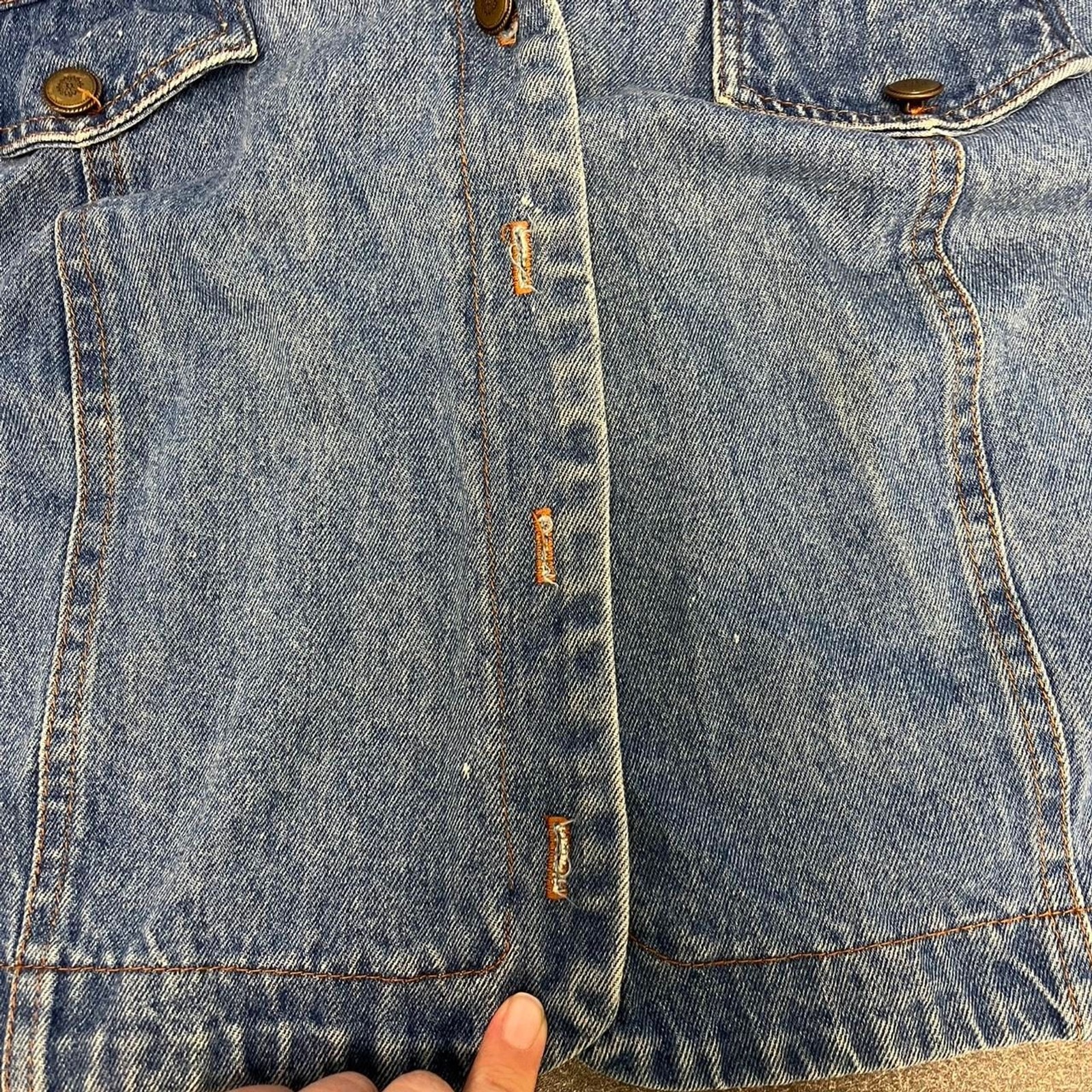 Vintage Women’s Blue Jean Sleeveless Jacket Made in USA More Jazz Denim vest