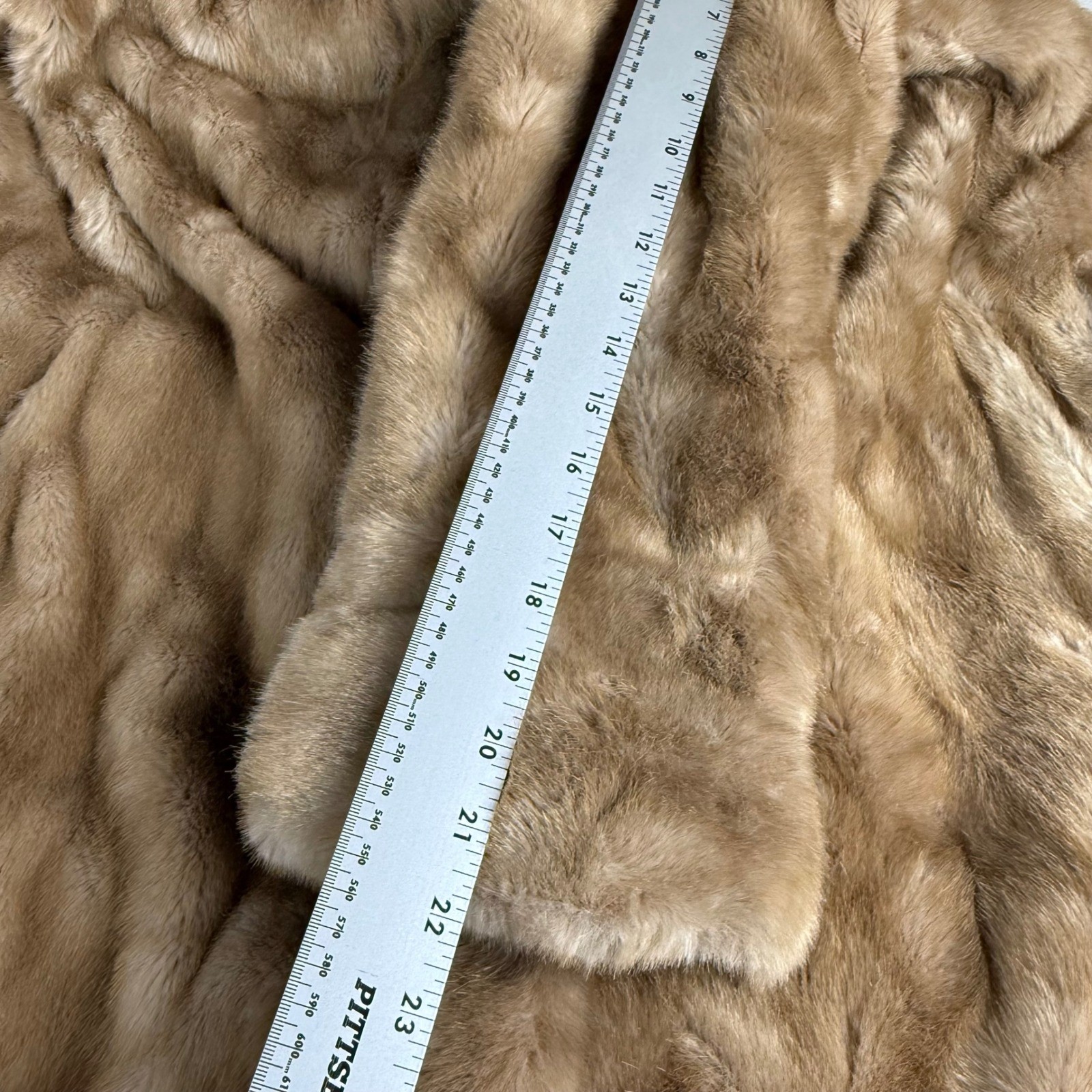 Russel Taylor Mincara Faux Fur Coat Womens Camel Tan Vintage Mid Length