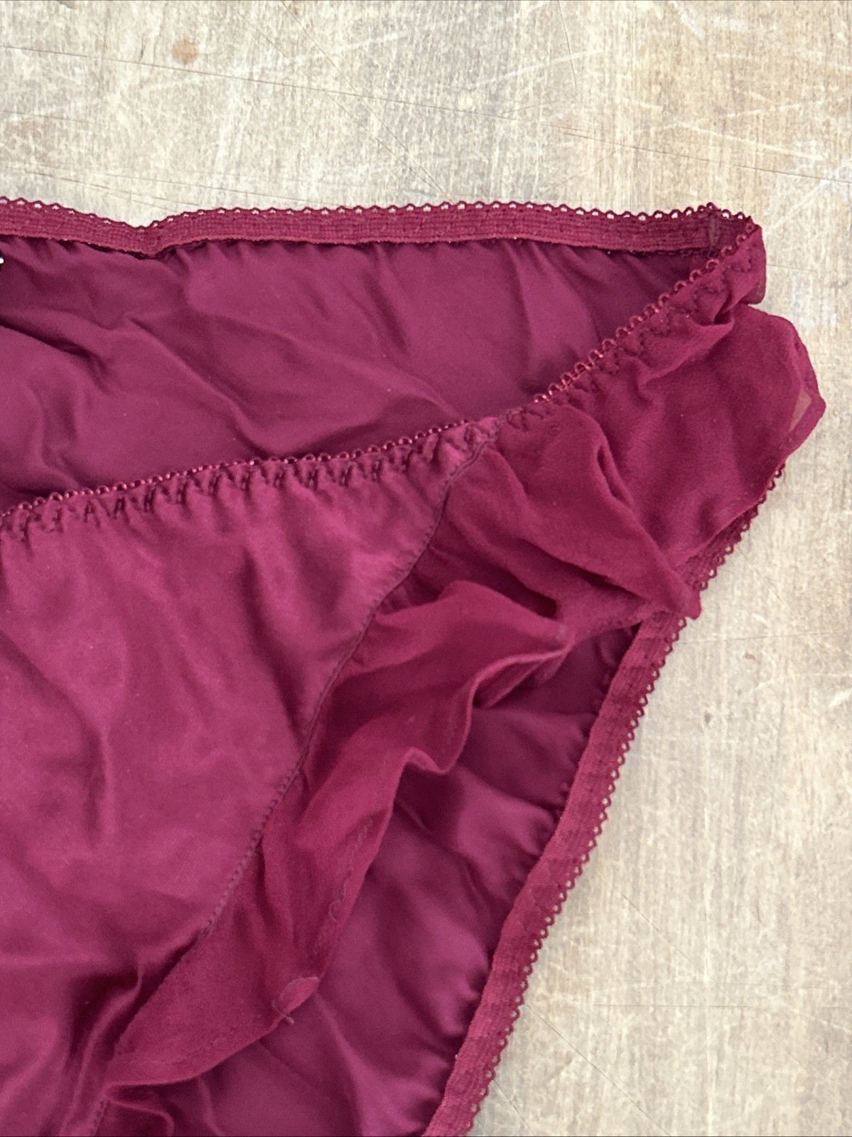 Victoria Secret Silk SATIN PANTIES M/6 NEEDS NEW ELASTIC Crown Gold Label