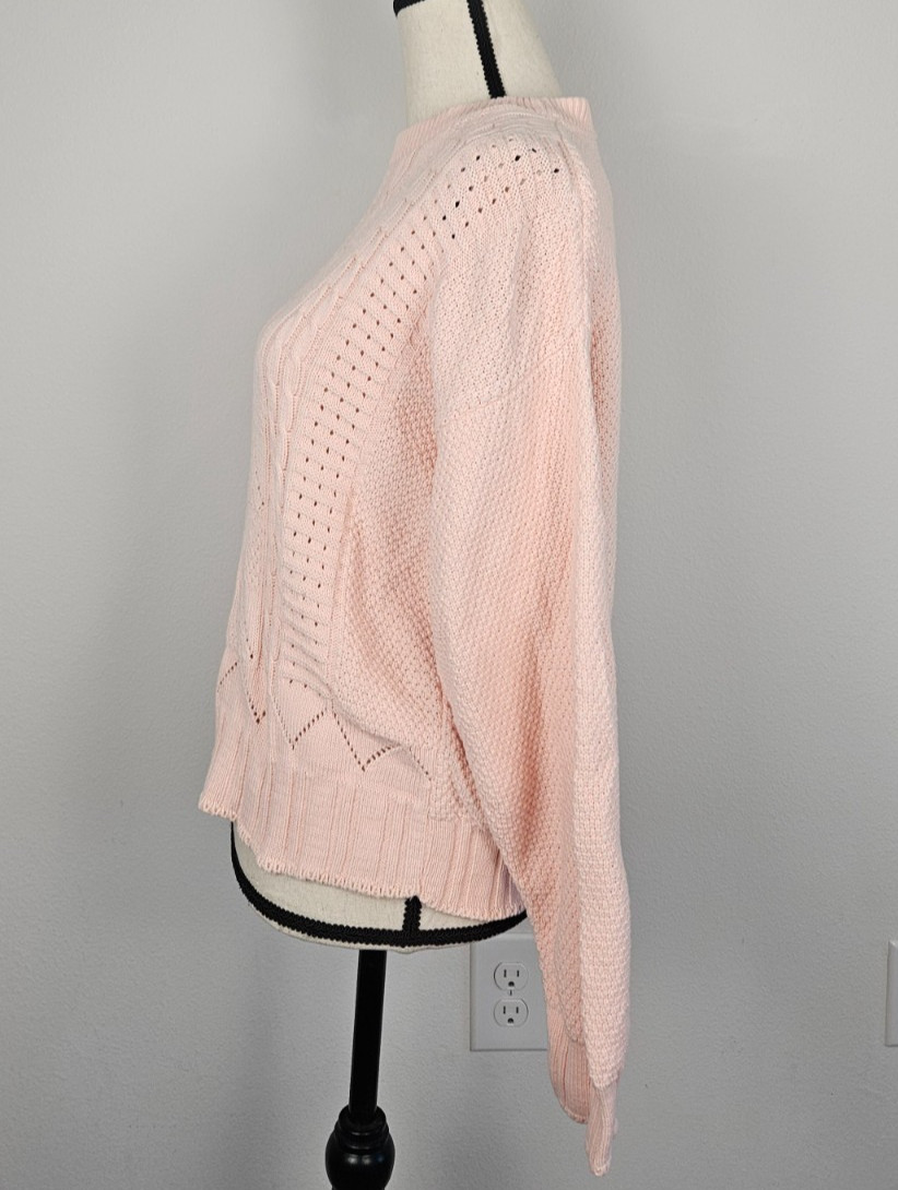 Vintage Picket and Post 100% Cotton Pink Sweater Size Large