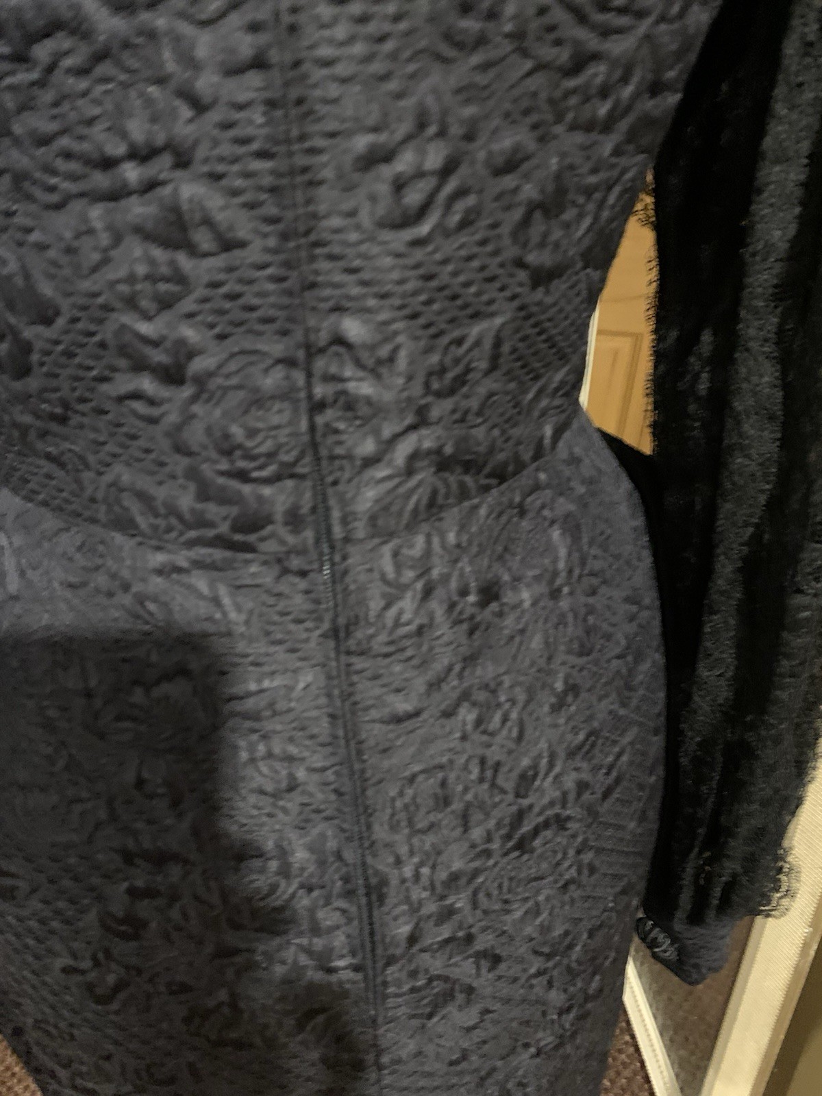 Vintage 1990s Black/ Midnight Navy James Galanos Couture Cocktail Dress Size 4