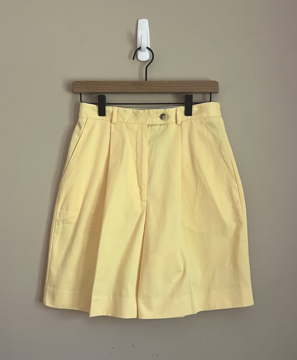 Vintage Talbots David Brooks Shorts Yellow High Waist Mom Golf Size 8