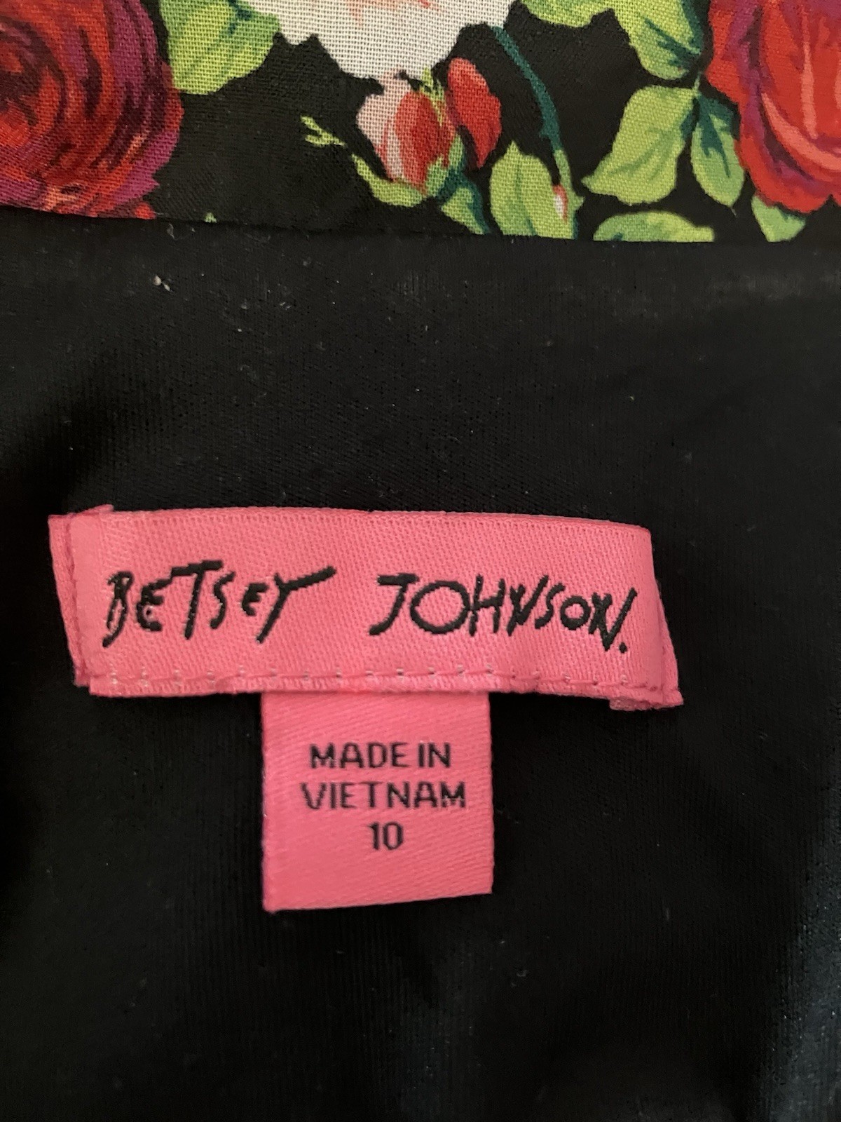 Vintage SZ 10 BETSEY JOHNSON Y2K Retro 80’s Cabbage Rose Romance Mini Dress