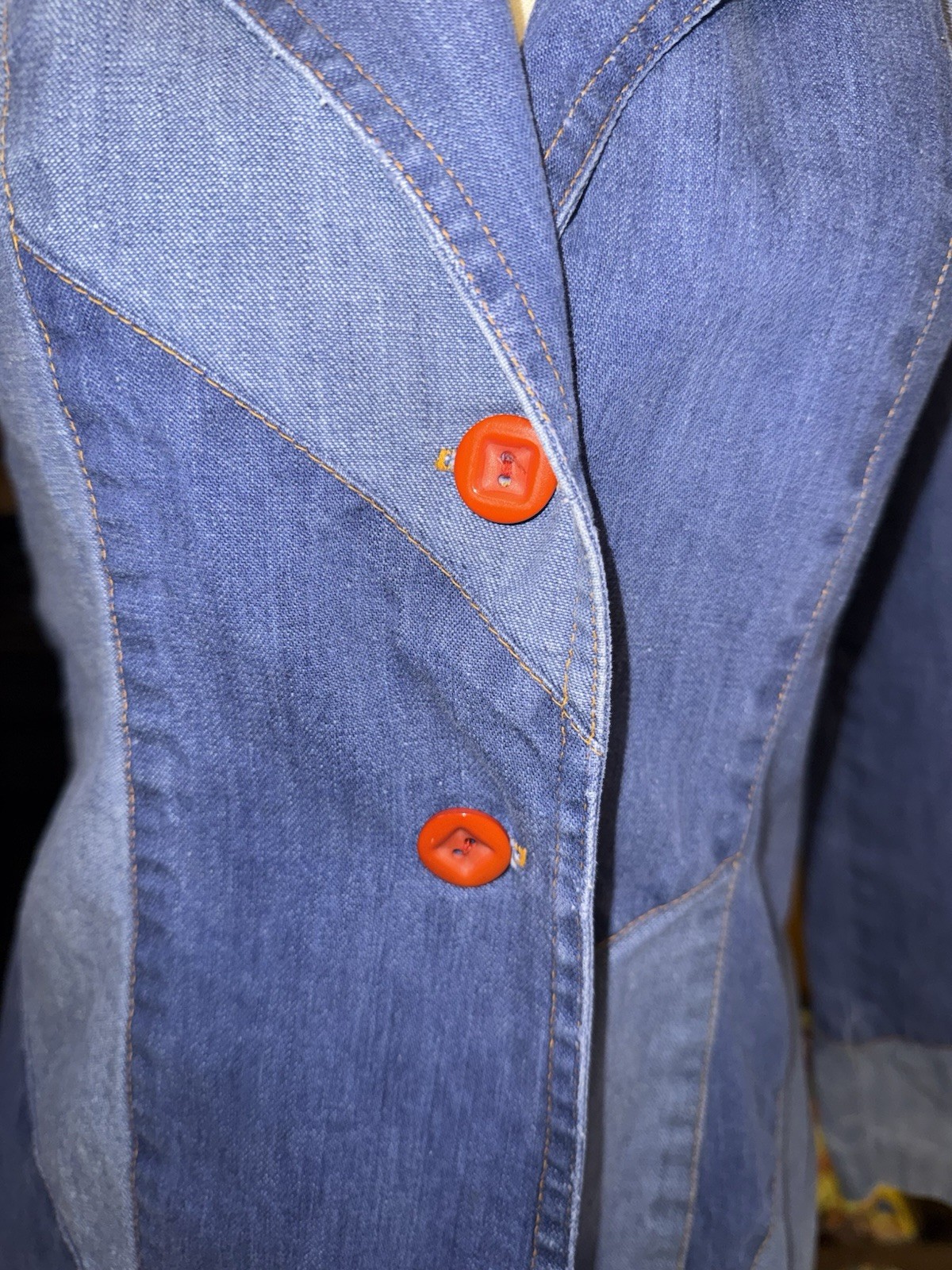 60’s 70’s Patchwork Denim Jacket Authentic Whistle Stop 100% Cotton Hippie Boho