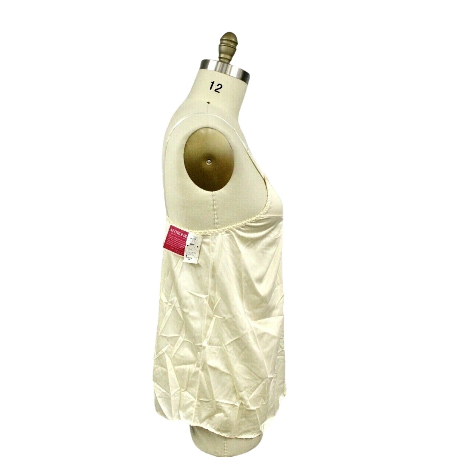 VTG 60s Mary Jane Camisole Antron Nylon Lace Keyhole Beige M NWT