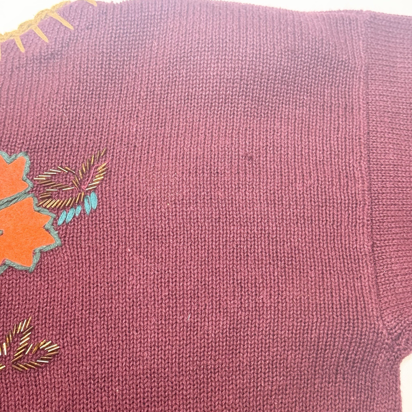 Jodi Blake Embroidered Cardigan L Fall Beaded Knit Folk Art to Wear Maximalist