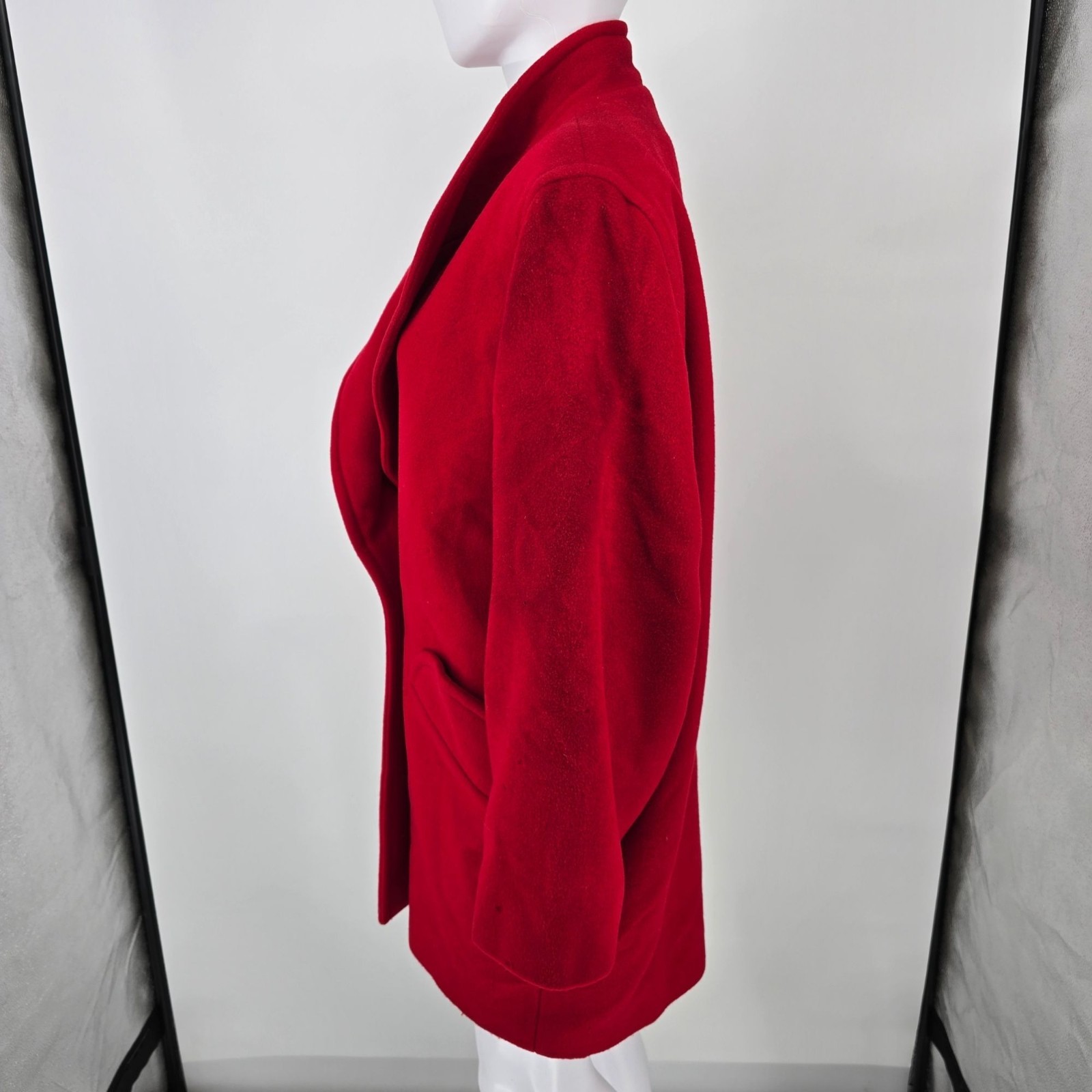 Vintage 1980s Electre Paris Made in France Red Lambs’ Wool Coat (XL) *Fair