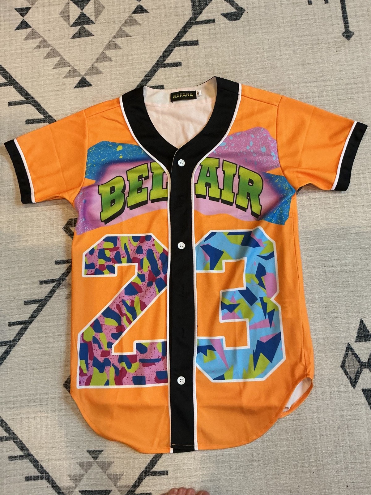 80s 90s Women Hip Hop Costume Baseball Jersey Shirt BELAIR SZ XS