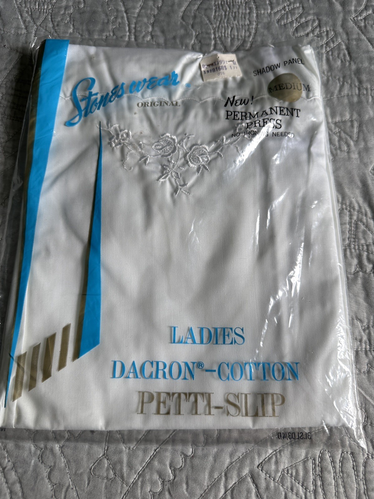 Vintage NEW Stoneswear Original Cotton Peti Slip Shadow Panel Size M