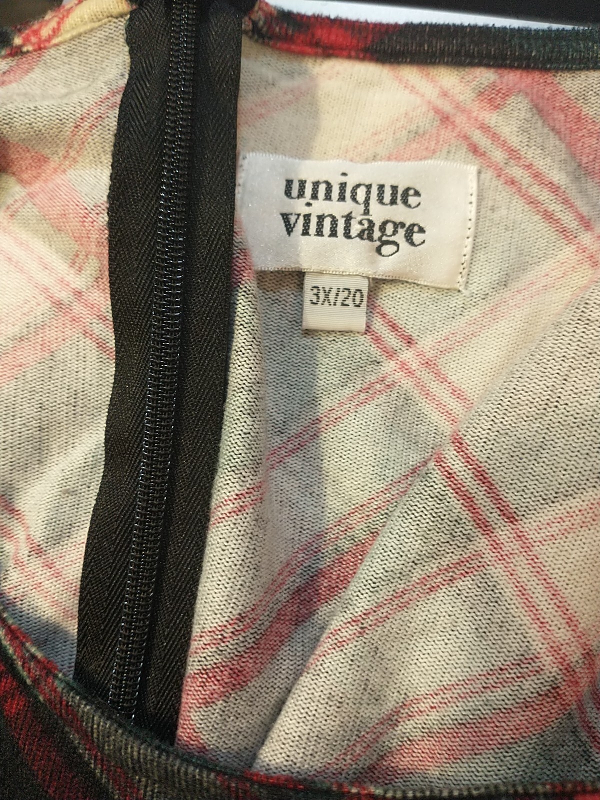 Unique Vintage Red And Green Plaid Dress