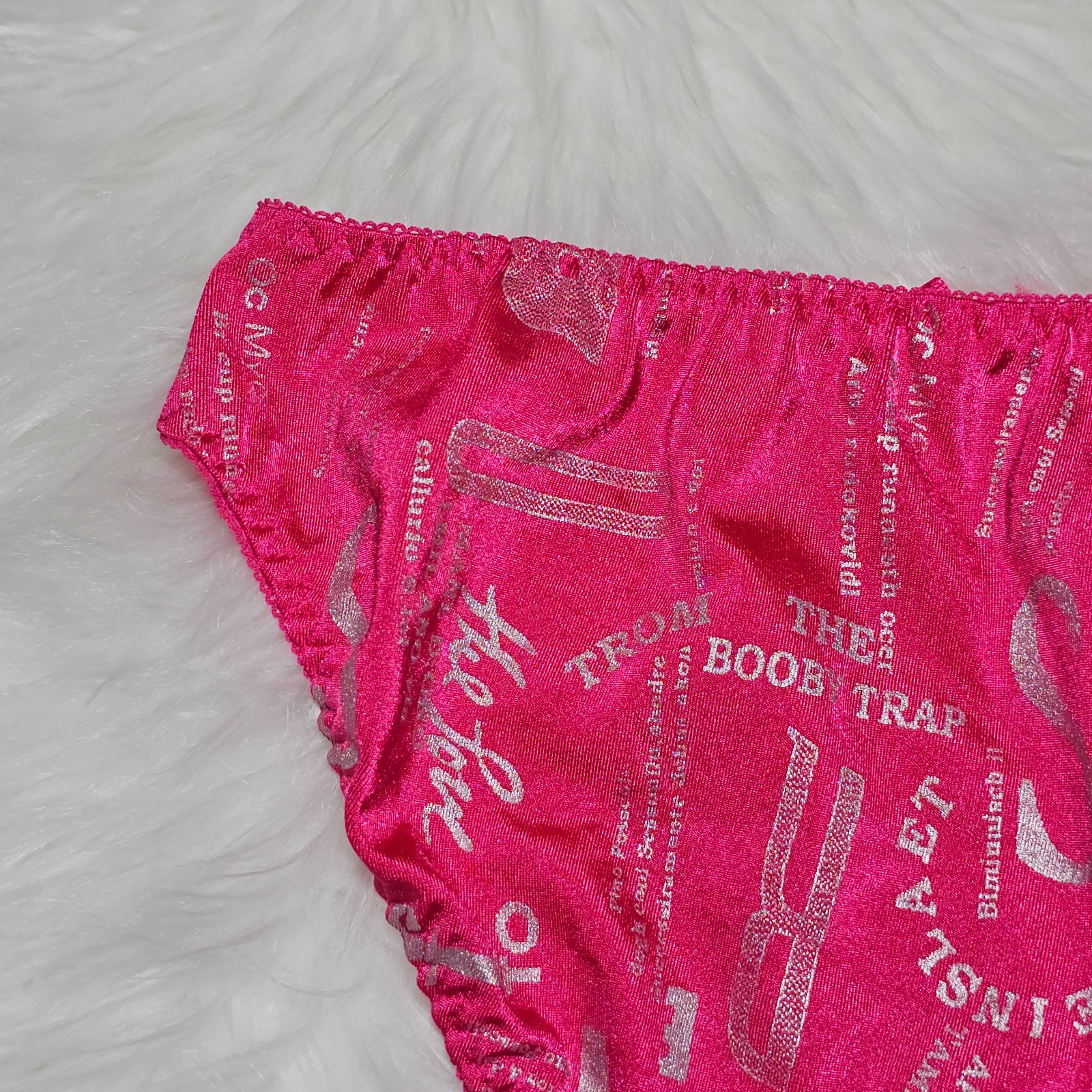 VTG Silky Panty Hot Pink Bikini Sissy Nylon Elastane Brief Size Small Hip 32-36″