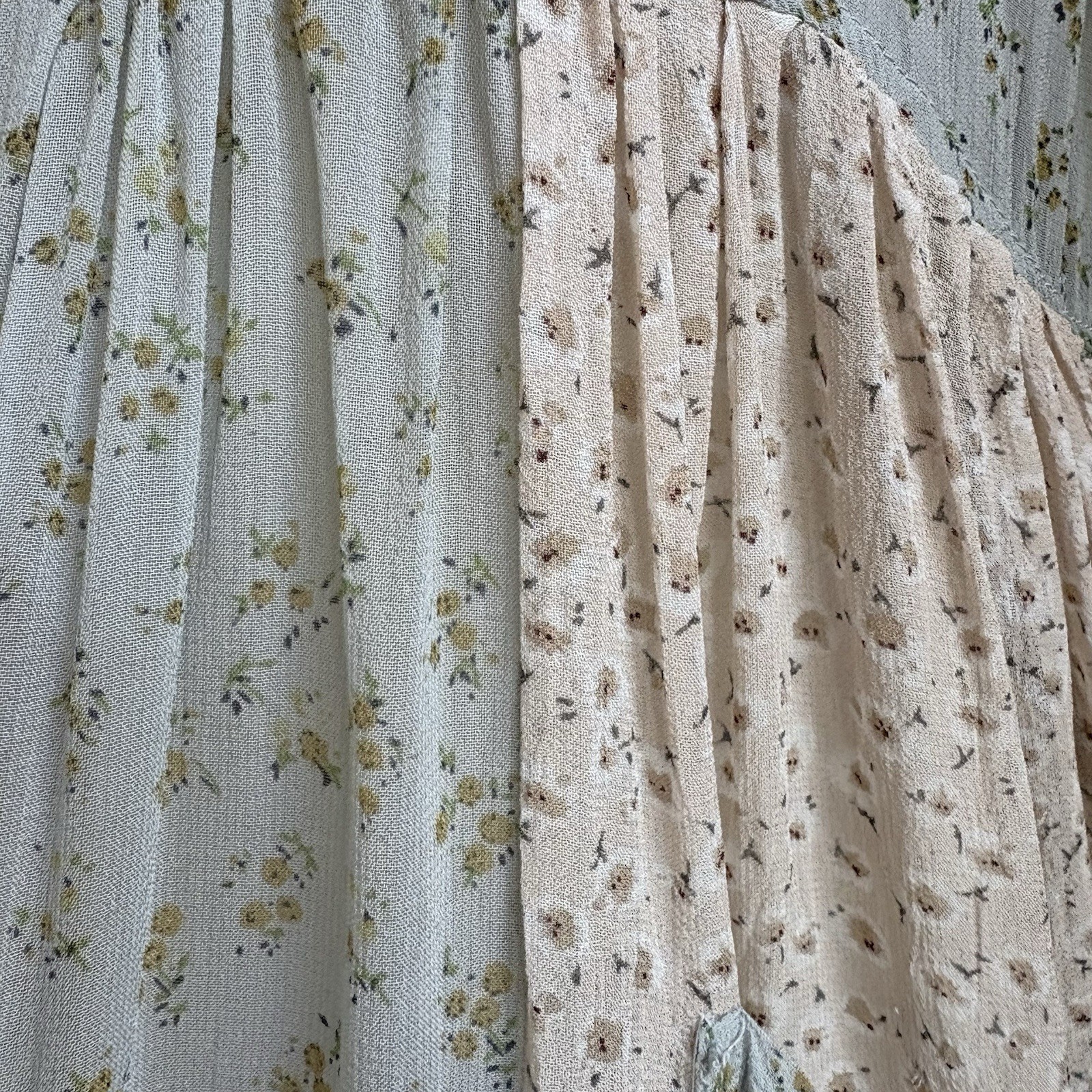 Vintage 90’s April Cornell Sheer Dainty Floral Midi Dress Cottagecore Medium