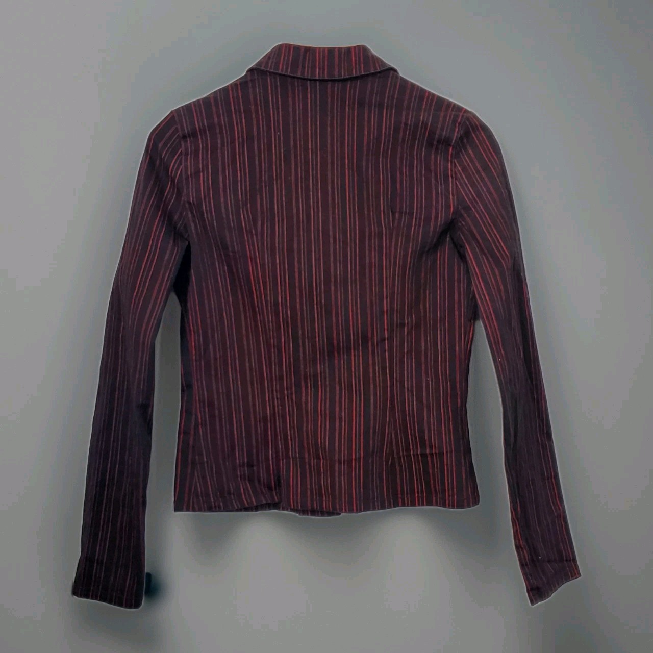 Vintage Lip Service Stretch F*ckin Twill Black red pinstripe blazer SzL Made USA