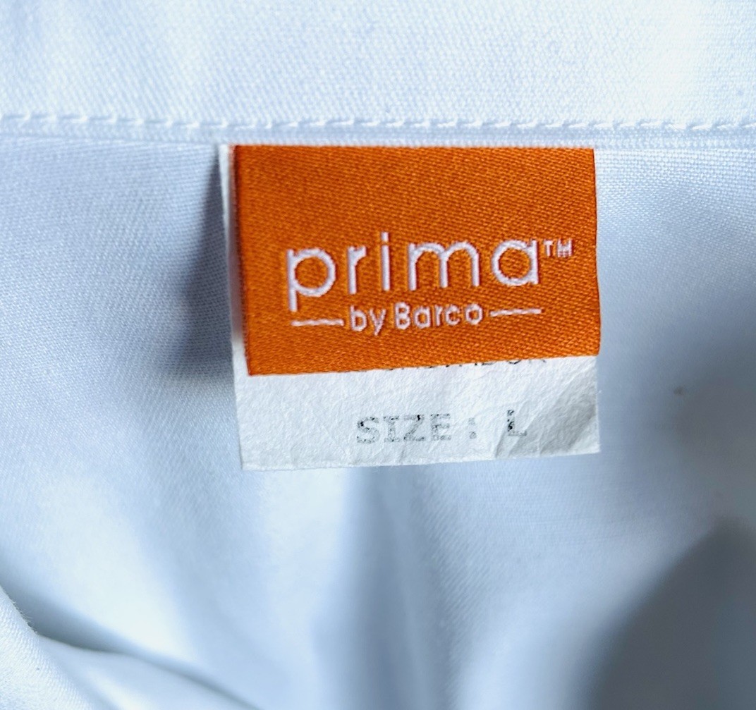 Vintage Prima by Barco White Nurse Dress Uniform Double Breasted Buttons Sz L