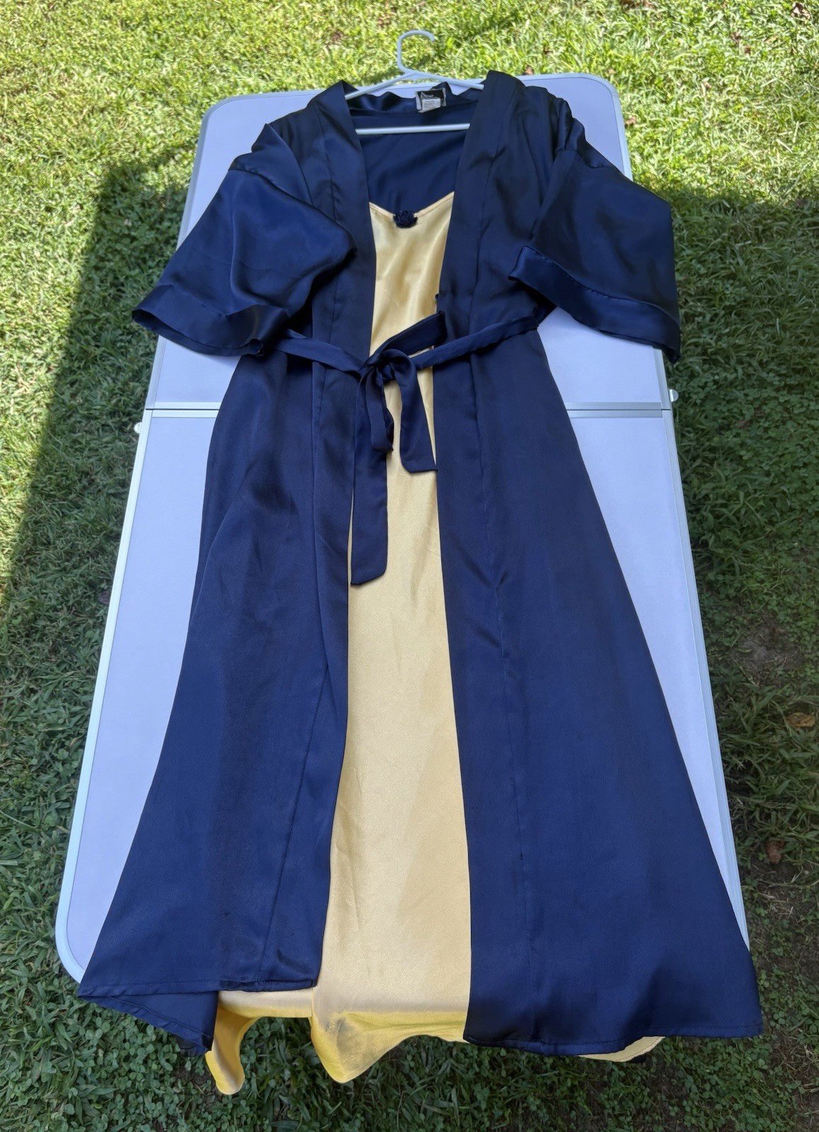 Vintage y2k Midnight Velvet chemise slip dress lingerie nightgown and robe set