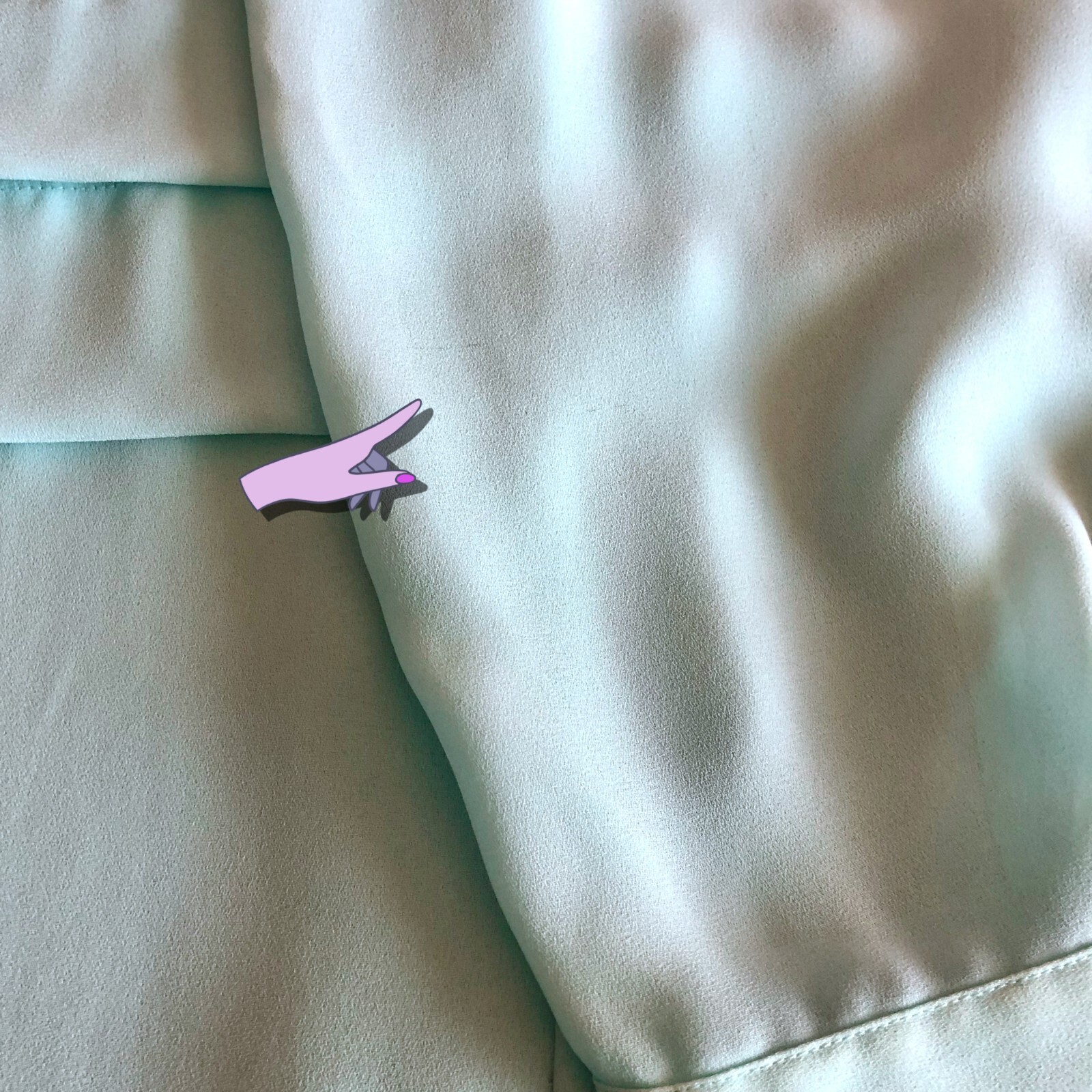 Vintage 80s M/L Chiffon Blouse Aqua Pastel Bill Blass Pleat Gold Button Down Top