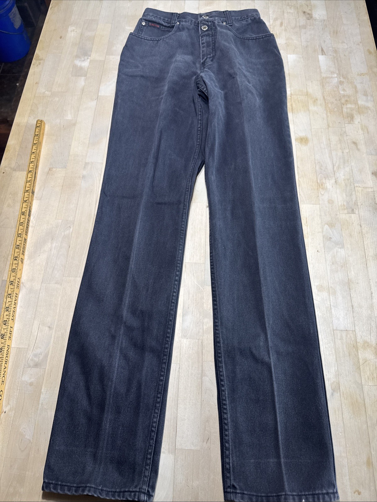 Vtg Lawman World Class Superior Fit High Waised Western Jeans Size 24×34 Black