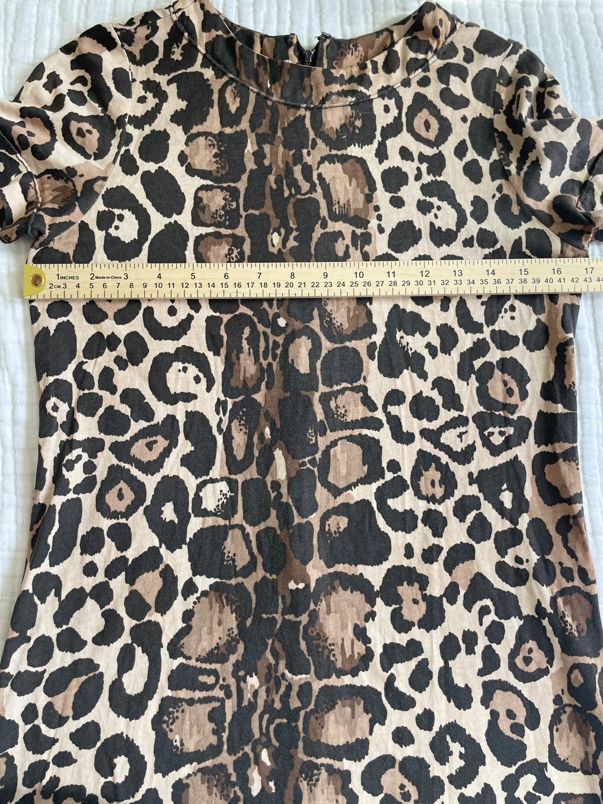 Vintage S M Mini Dress Rare Anne Klein 70s Late 60s Leopard Print Knit Mod VGUC