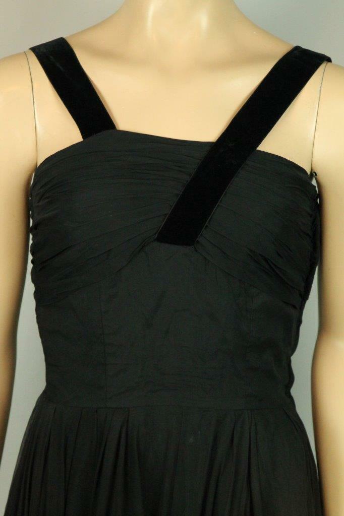 Vtg 50s Chiffon Organza Fit Flare Rockabilly Full Skirt Cocktail Party Dress S