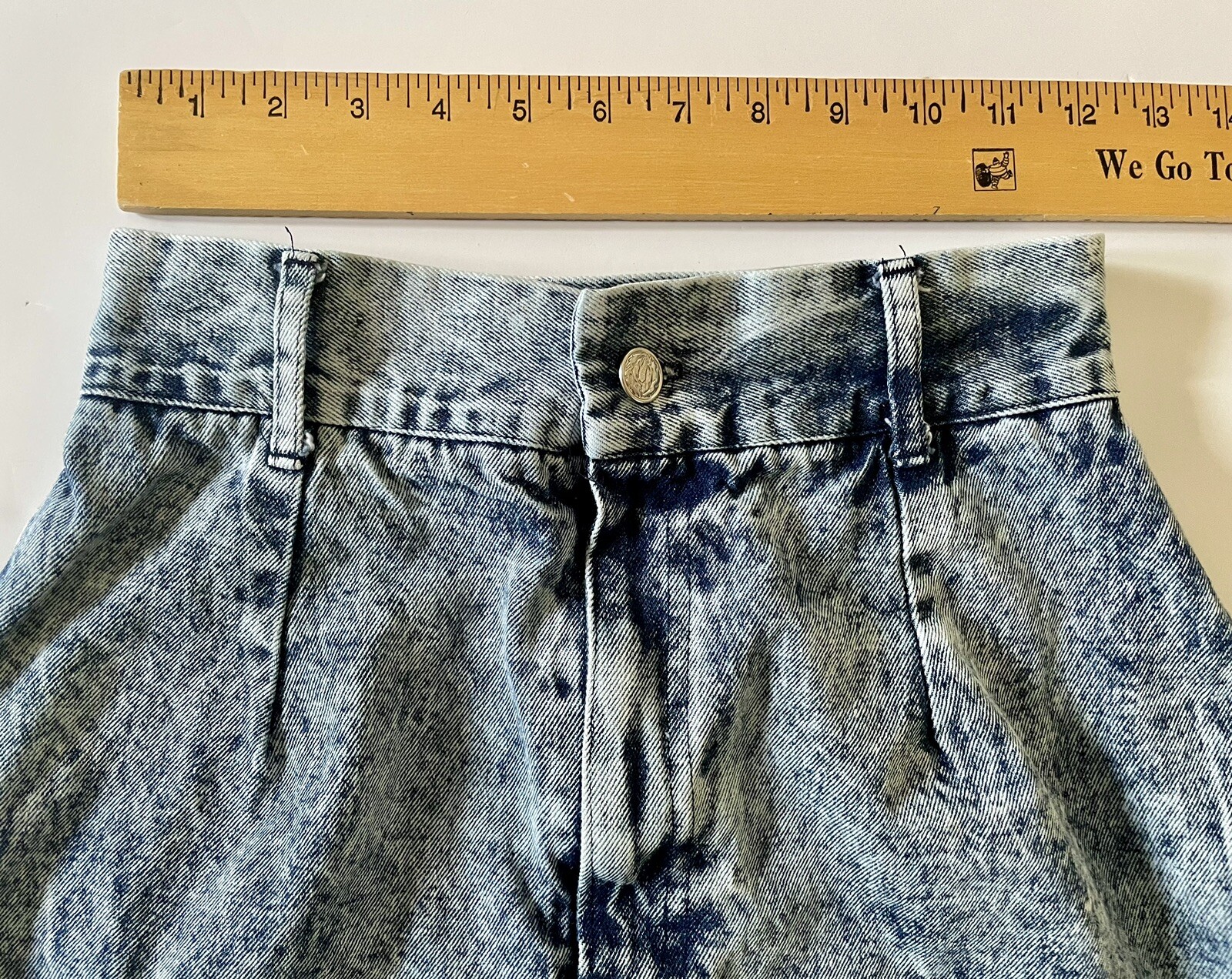 Vintage 80s Stonewahsed Denim Skirt Women’s 7 KAYO of CA Acid Wash Jean Go West