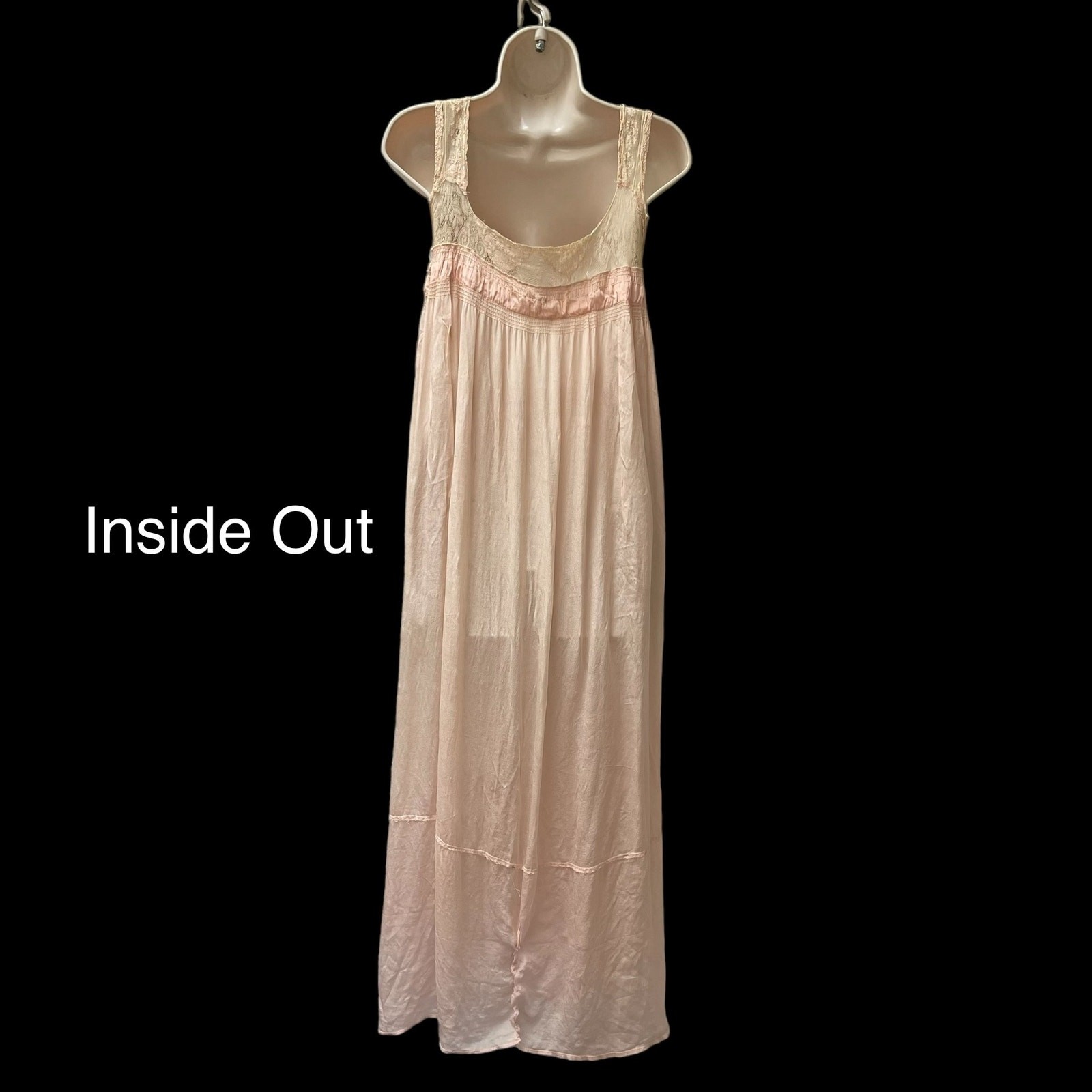 Gossamer Silk & Lace Pink Flapper Slip 1920’s Sheer Art Deco Lingerie Vintage A