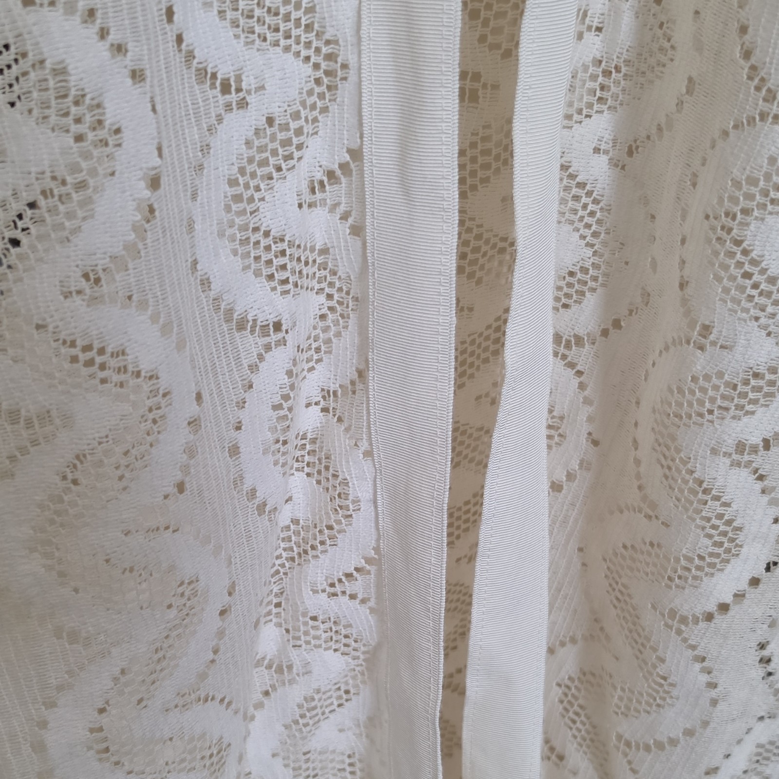 Harbour Casuals Ltd Vntg 1970s White Chevron Lace Bridal Dress Glamor Resortwear