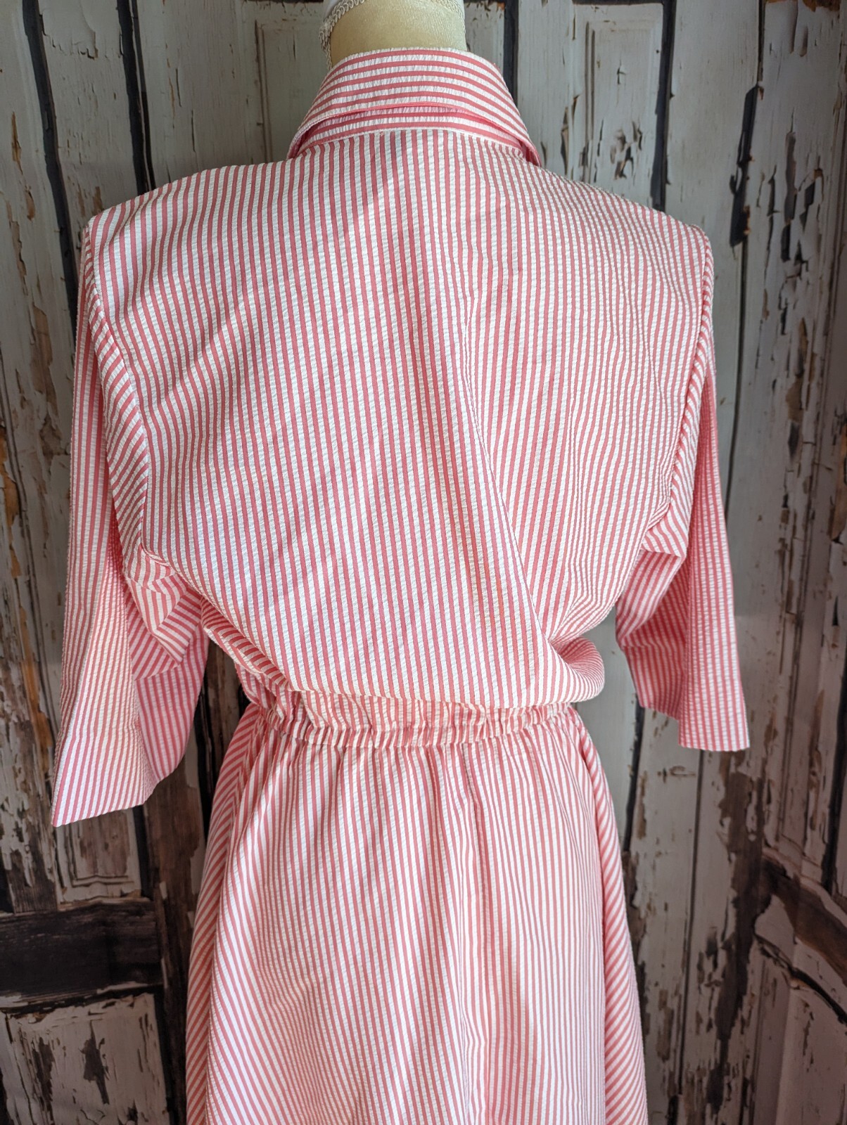 Vintage The Tog Shop Candystriper Buttondown Shirt Dress 10