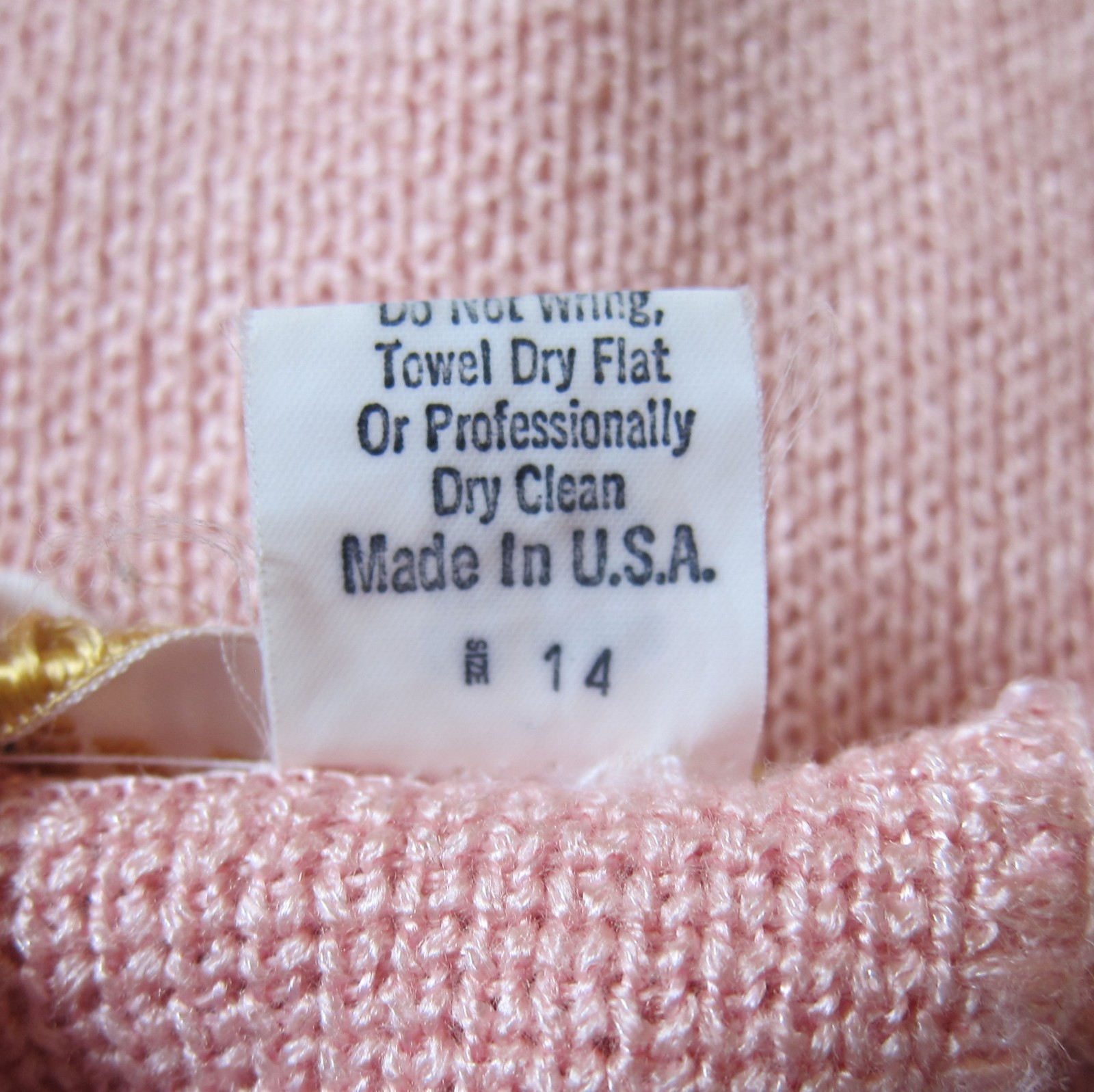 Vivanti Pink Tones Vtg 1980s Jewel Neckline Pullover Sz 14 Sweater Made in USA