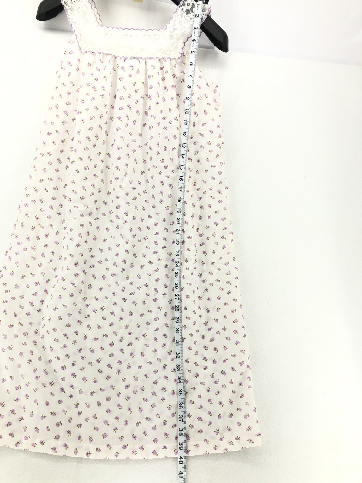 Vtg Damea Waltz Gown Nightgown Dress Womens Size S Purple Floral Pattern