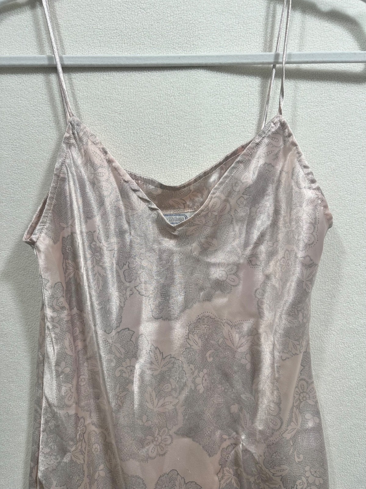 Vintage BODY DRAMA Pink Patterned Cami Slip Dress