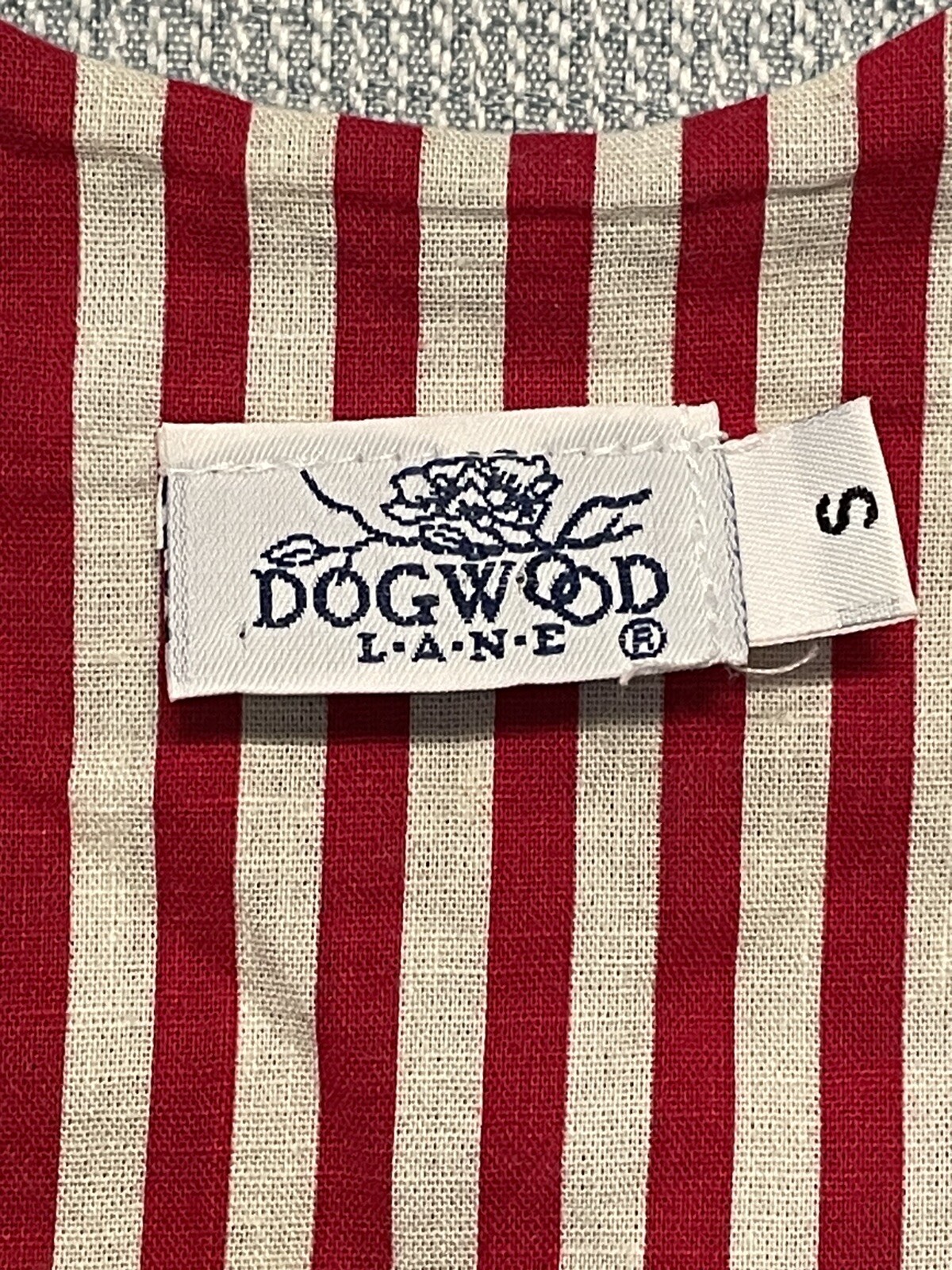 Vtg Dogwood Lane Dress Small Patriotic Navy Stars N Stripes USA American Flag