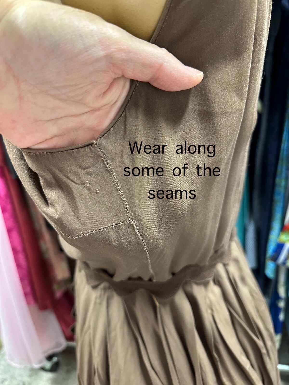 1950s Vintage Dress Casual Rayon Aline Chocolate Brown Bric Brac Pinup 40b 30w