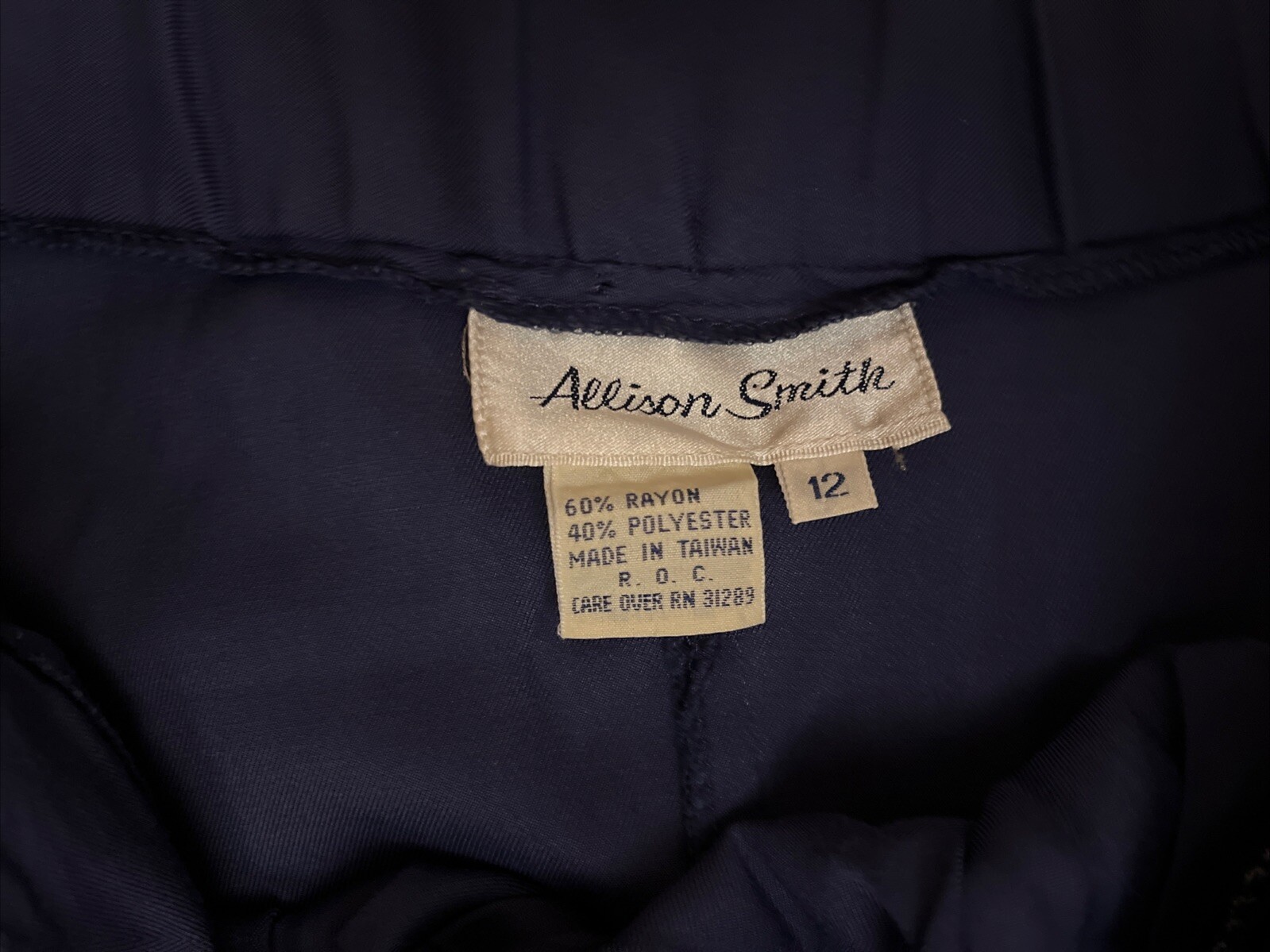 Allison Smith VINTAGE Button Midi Blue Skirt 12 Pleats Pockets Belt loop 80’s