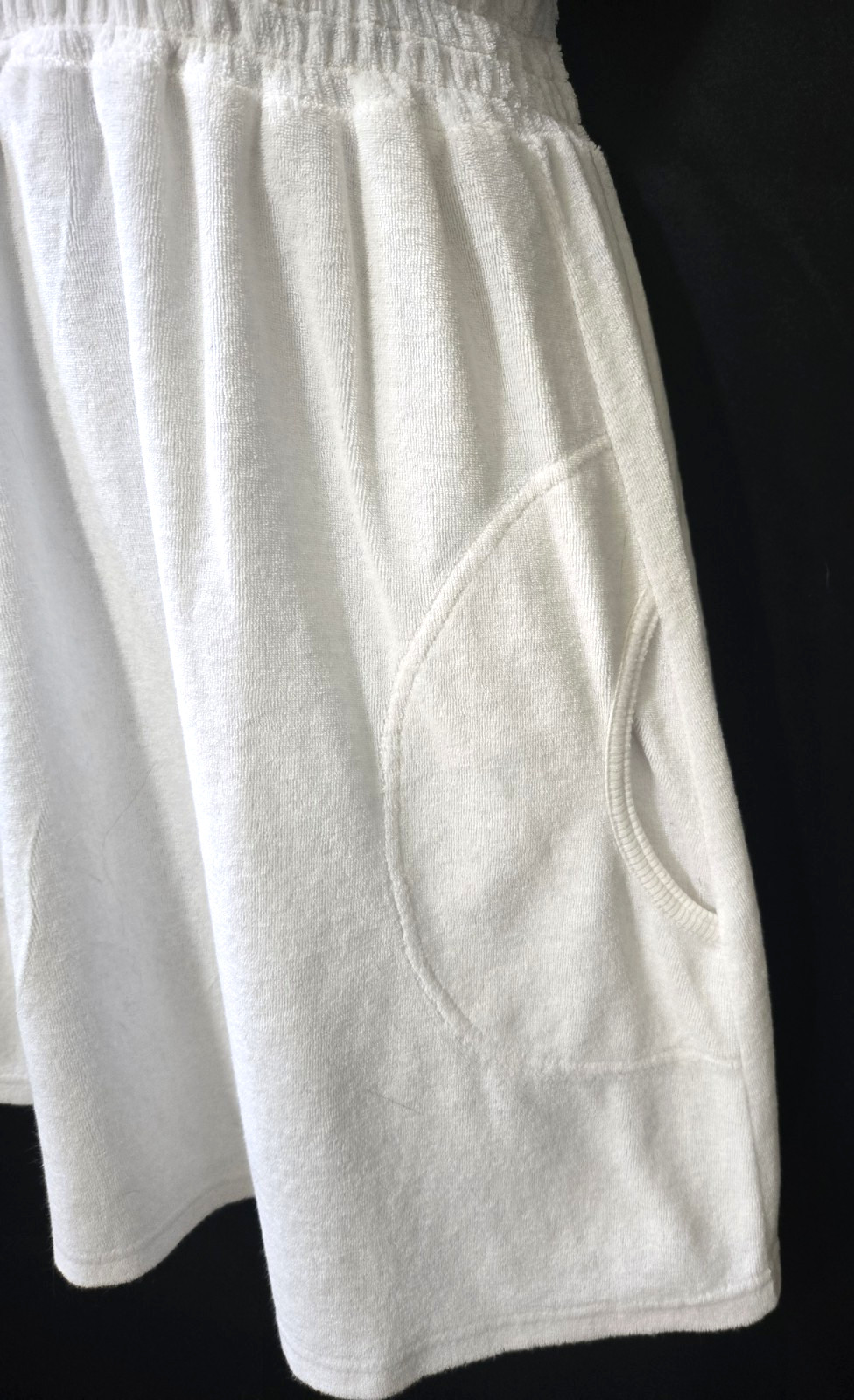 Sporty Sexy Cute Vtg 90s HANA SPORT Deep V-Neck Terrycloth Hoodie Mini Dress L