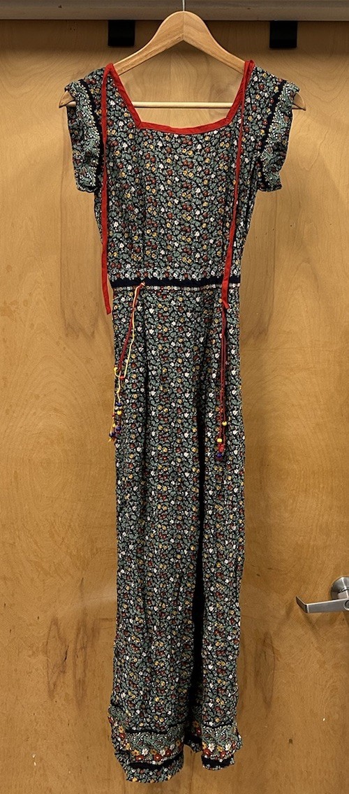 Vintage I.MAGNIN 1960s/1970s Floral Beaded Wide Leg Jumpsuit Hippie Disco