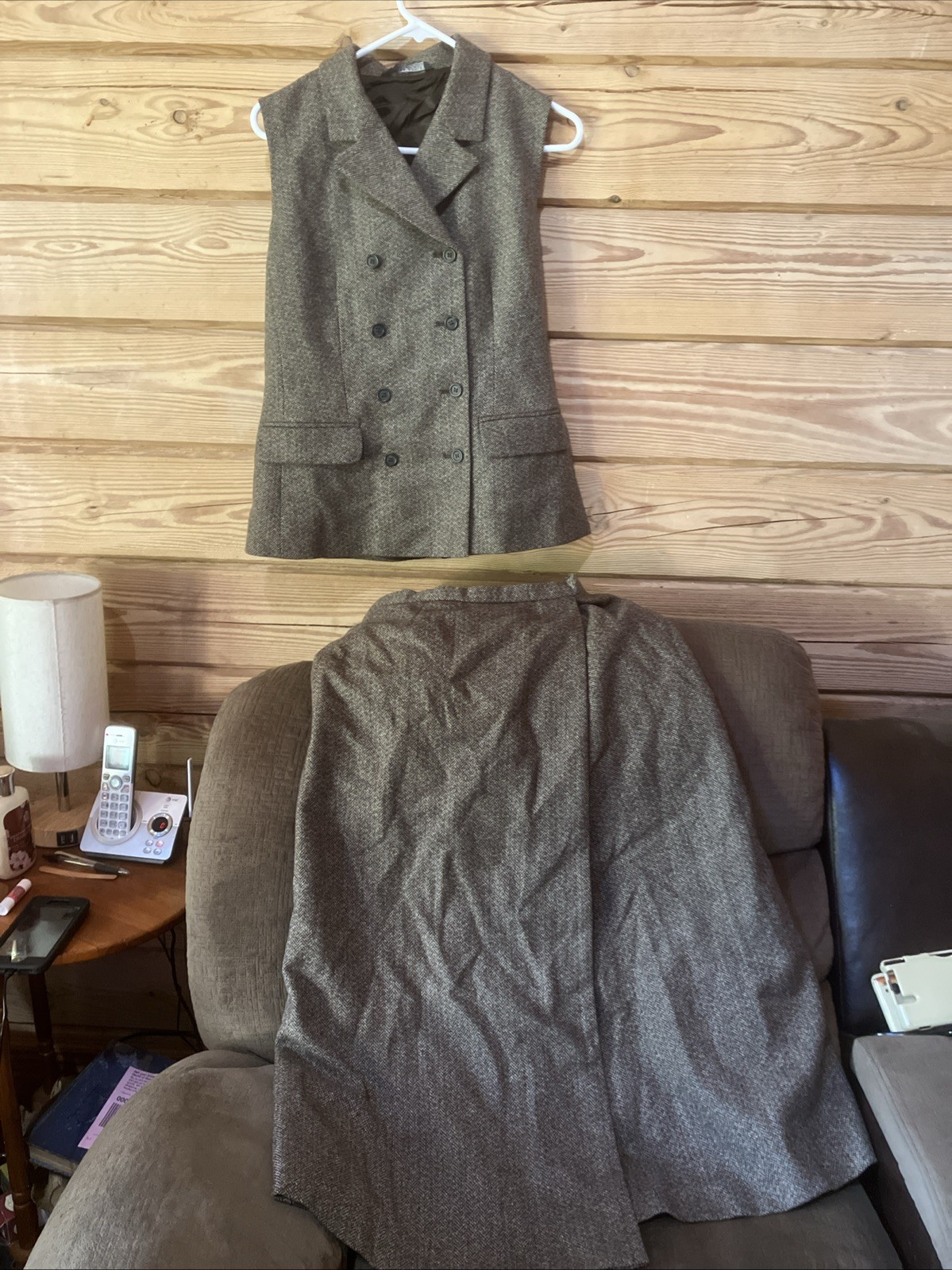 Vintage Laura Ashley Tweed Vest Size 6 And Skirt Size 8