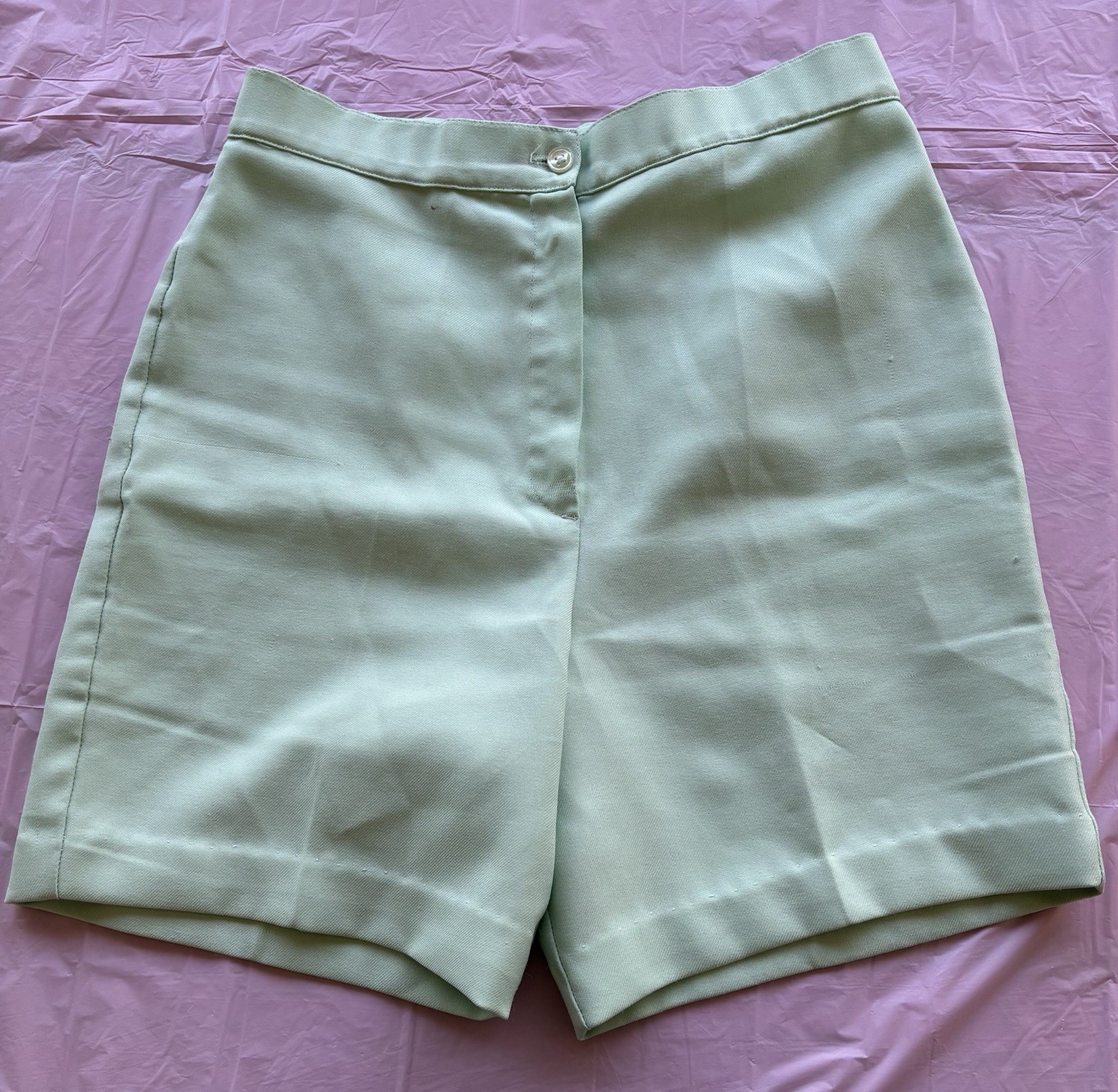 Vintage Stockton of Dallas Women’s Mint Green Bermuda Shorts 70s High Waist Sz L