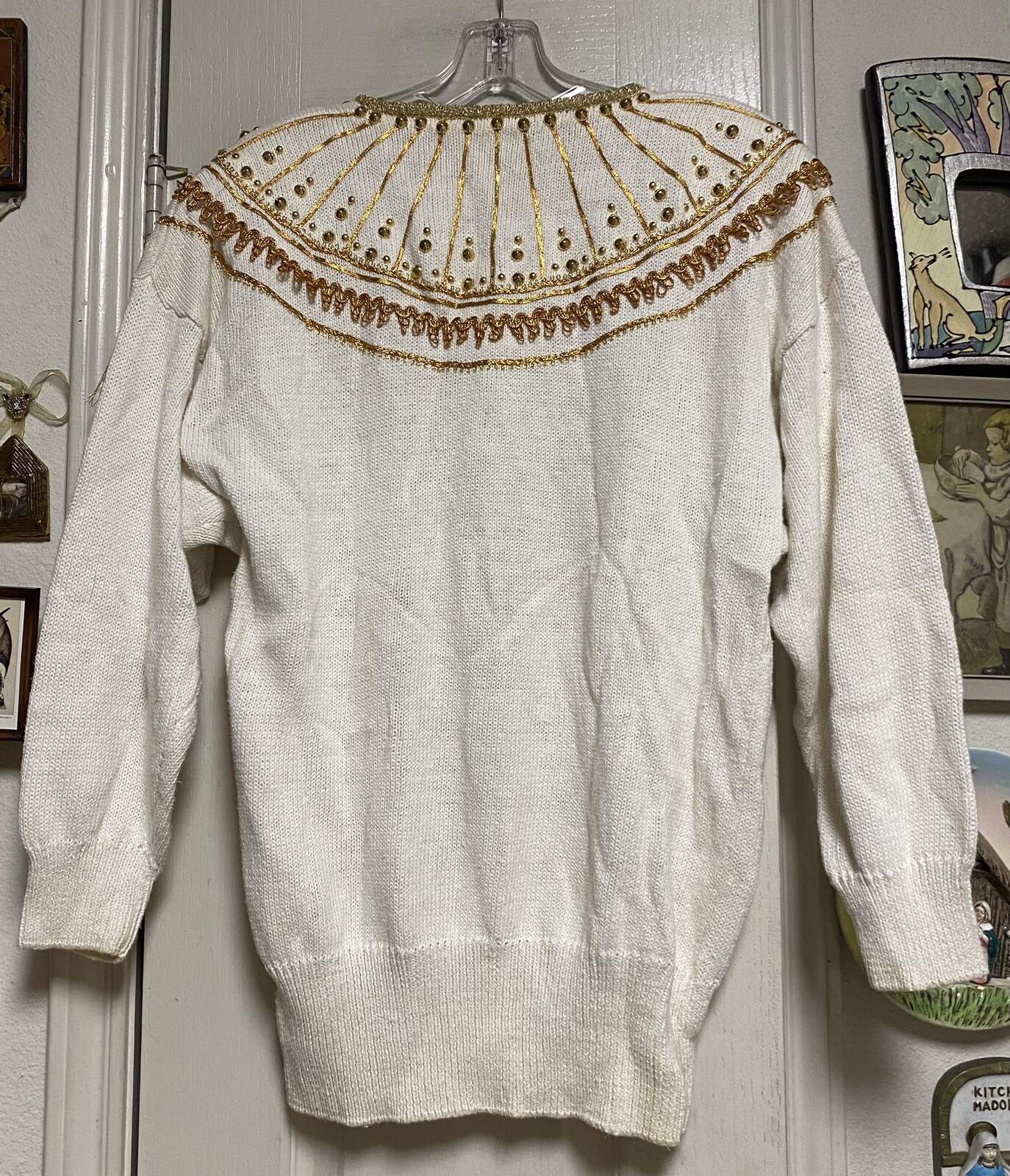 Absolutely Fabulous 1987 Gold Embellished Bonnie & Company Fashions Inc Sweater