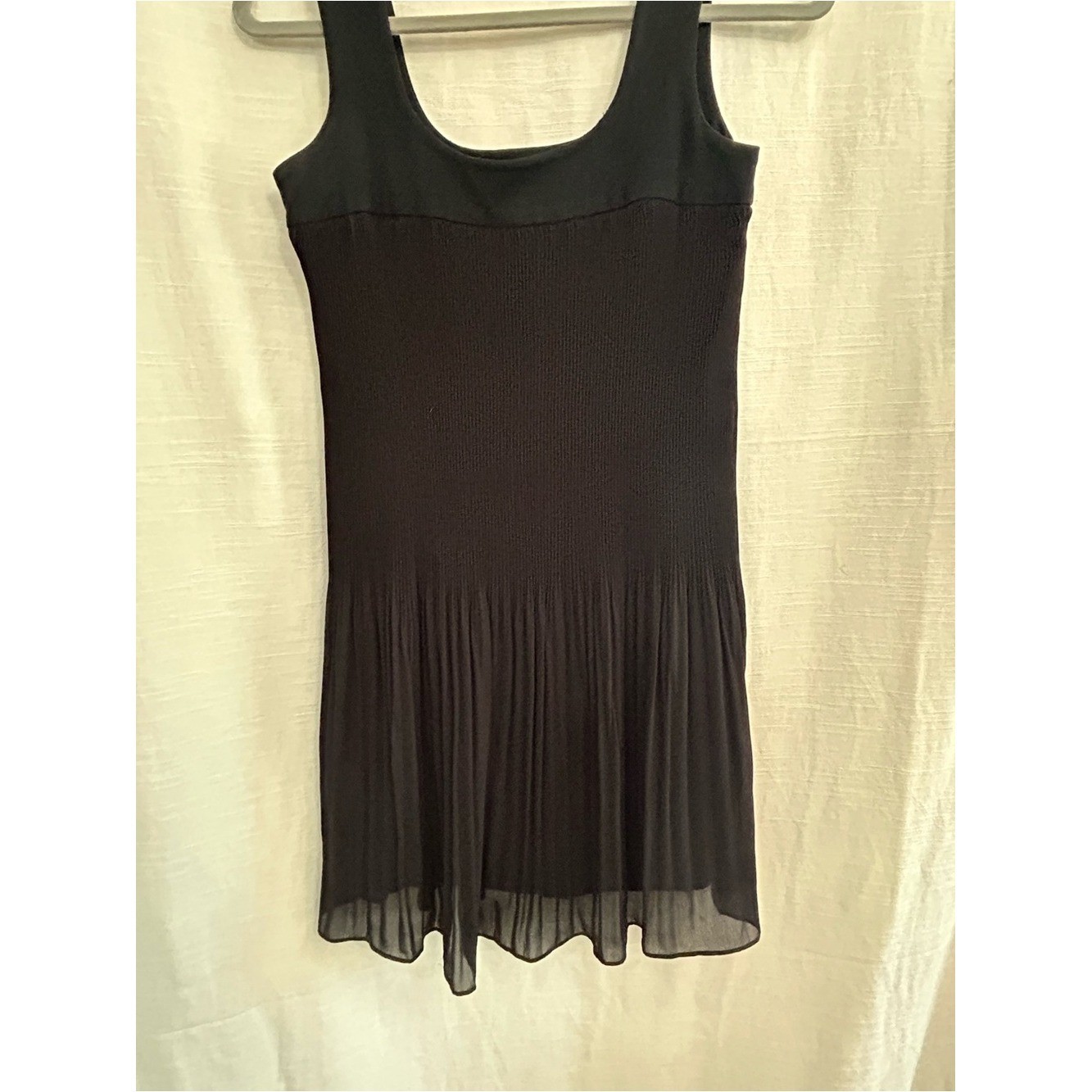 Vintage 1990’s Y2K Vivienne Tam Black Sleeveless Pleated Lined Mini Dress