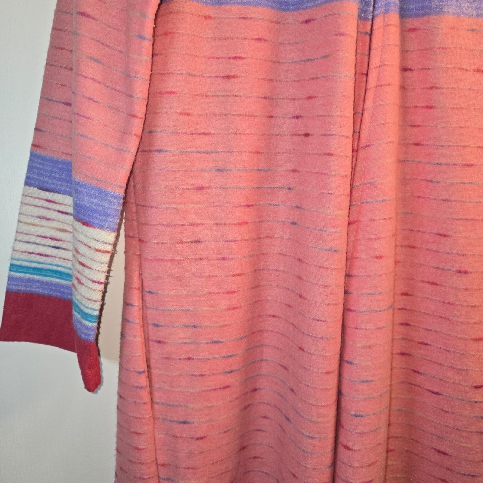 Vintage 1970’s Joseph Magnin The Farr West Fuzzy RARE Striped House Coat, Sz L