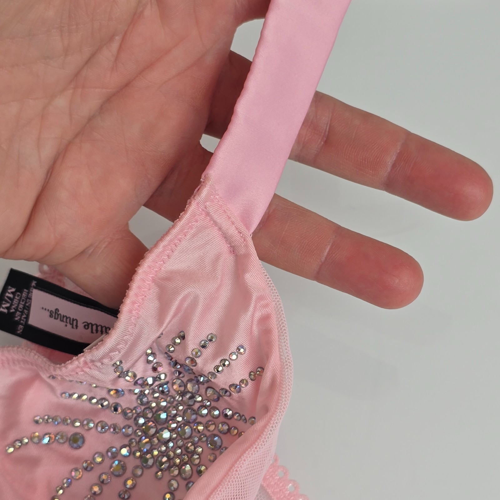 VTG 2011 Victoria’s Secret Sexy Little Things Bling satin Thong Panties Firework