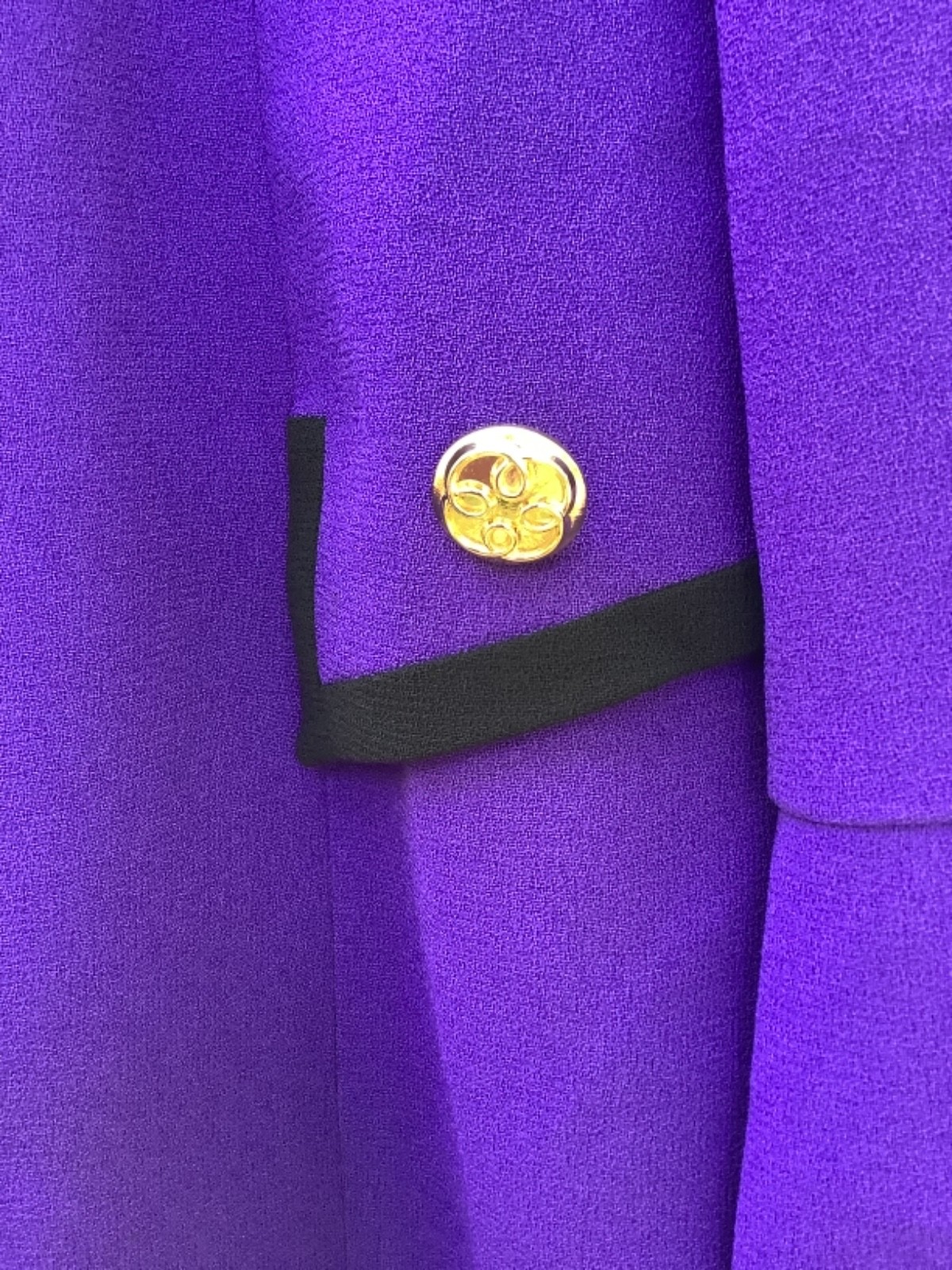 1980s office culture Bicci Florine Wachter deep purple dress