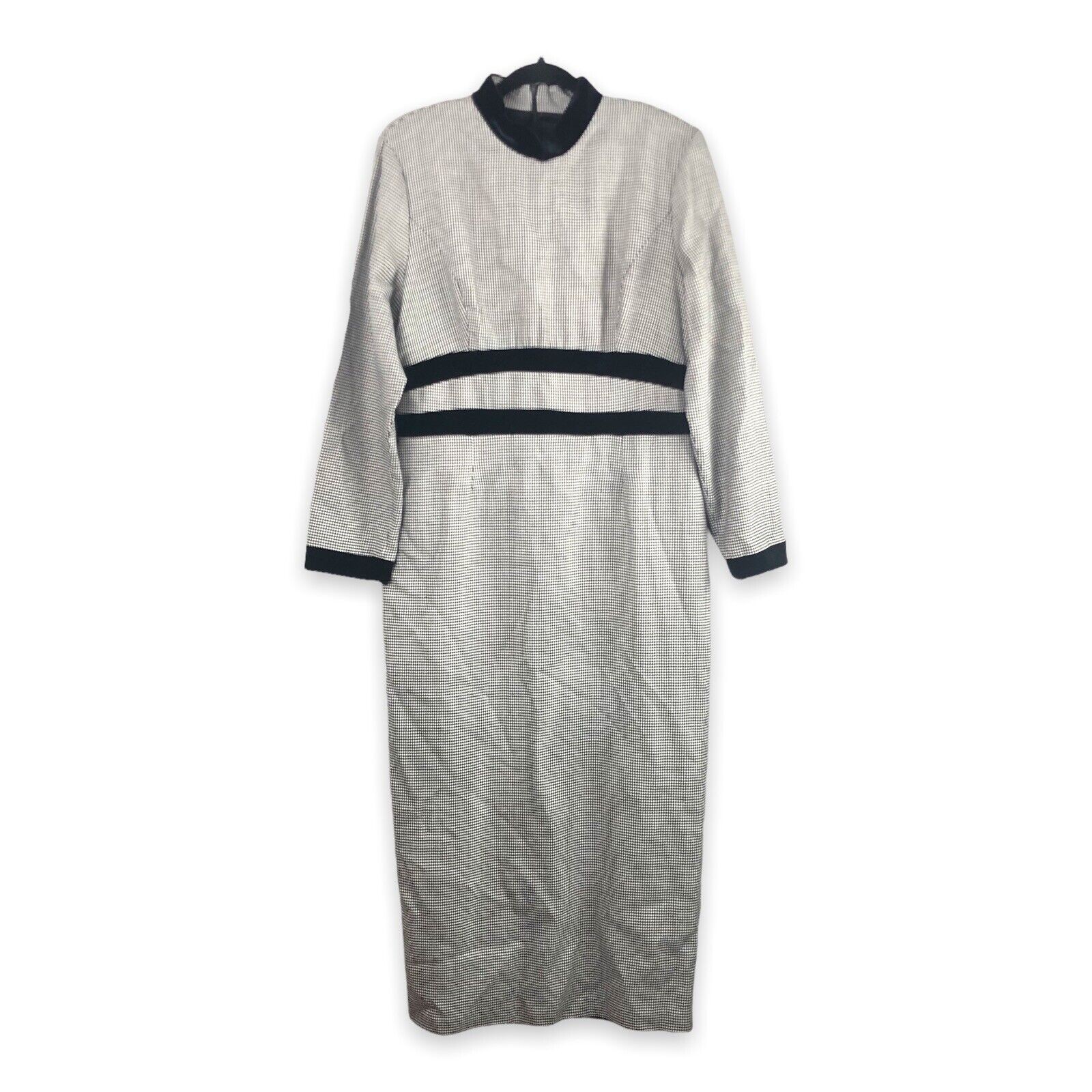 Misty Lane Womens Size 12 USA Union Made Houndstooth Maxi Dress Holiday Vintage