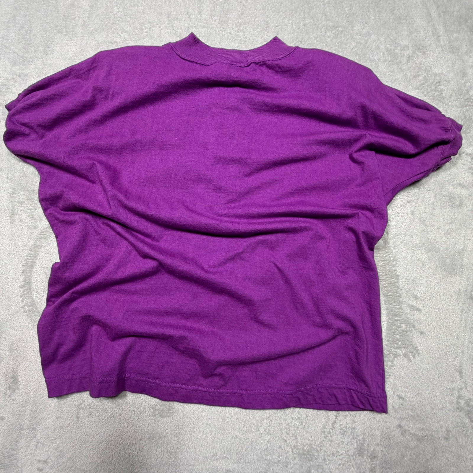 Vintage 90s Item II Purple Henley Top Size S 100% Cotton Short Sleeve Mock Neck