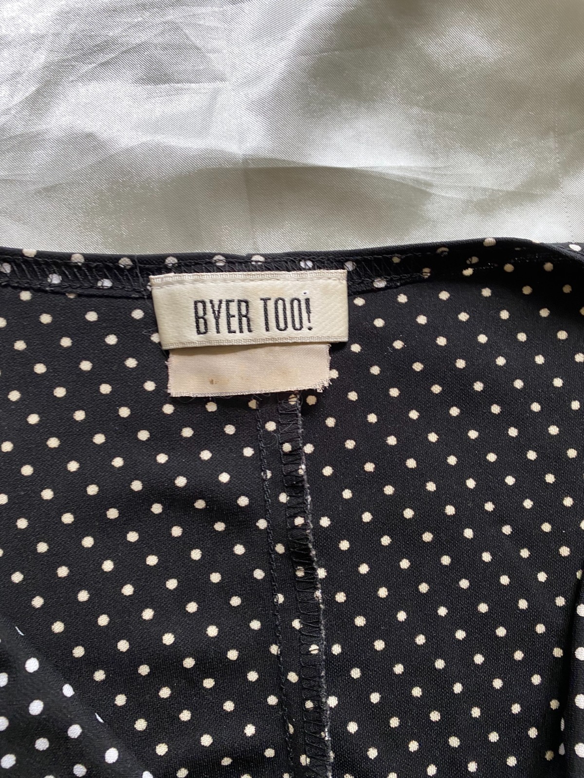 Vintage 1990s Black White Polka Dot Cowl Neck Bodycon Mini XS/S Going Out